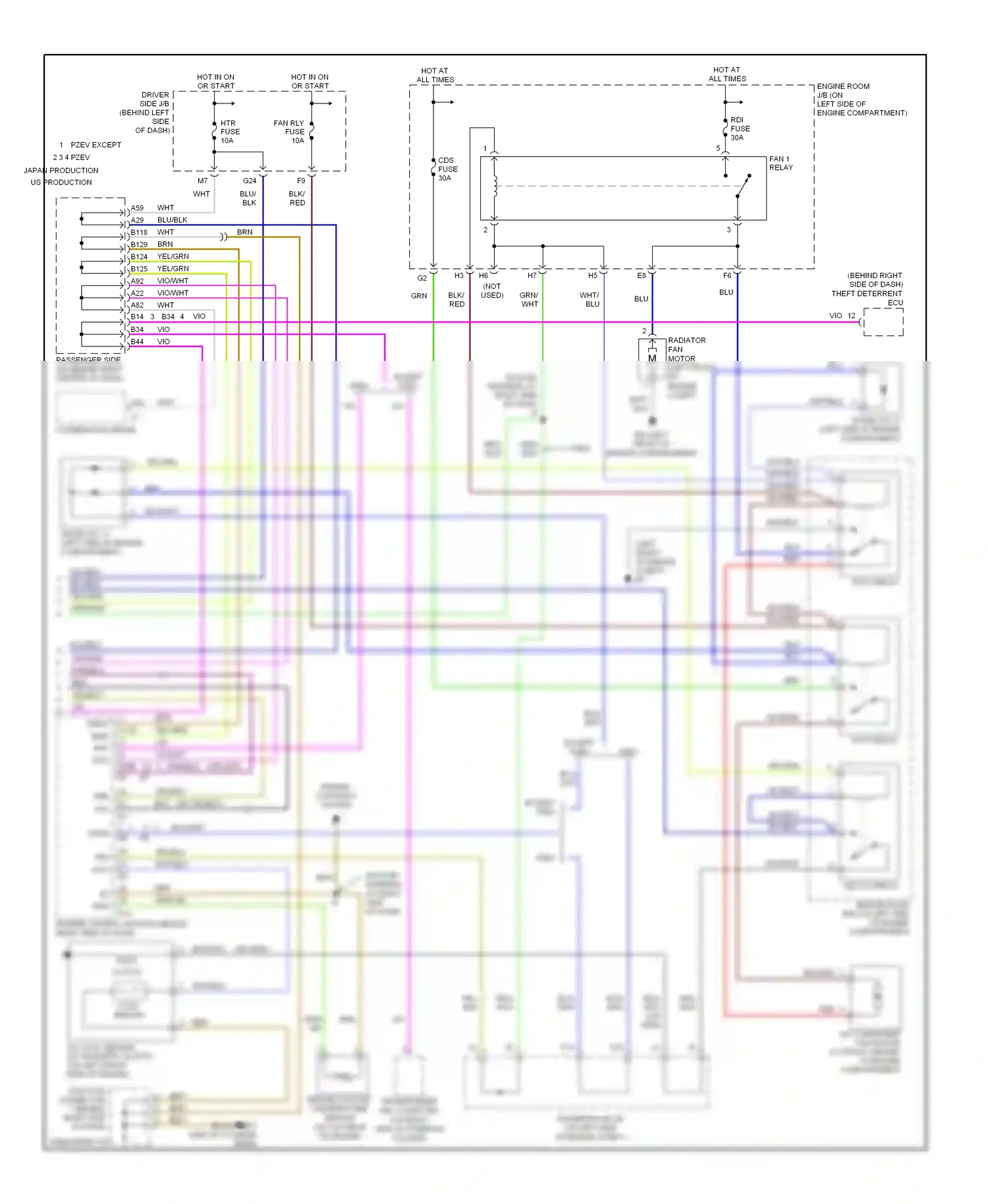 Wiring diagram lock sensor for Toyota Camry XV30 (2001-2006) (1 of 8)