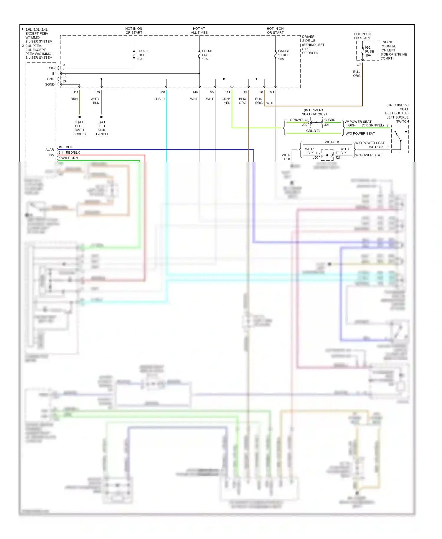 Wiring diagram panel) for Toyota Camry XV30 (2001-2006) (1 of 1)