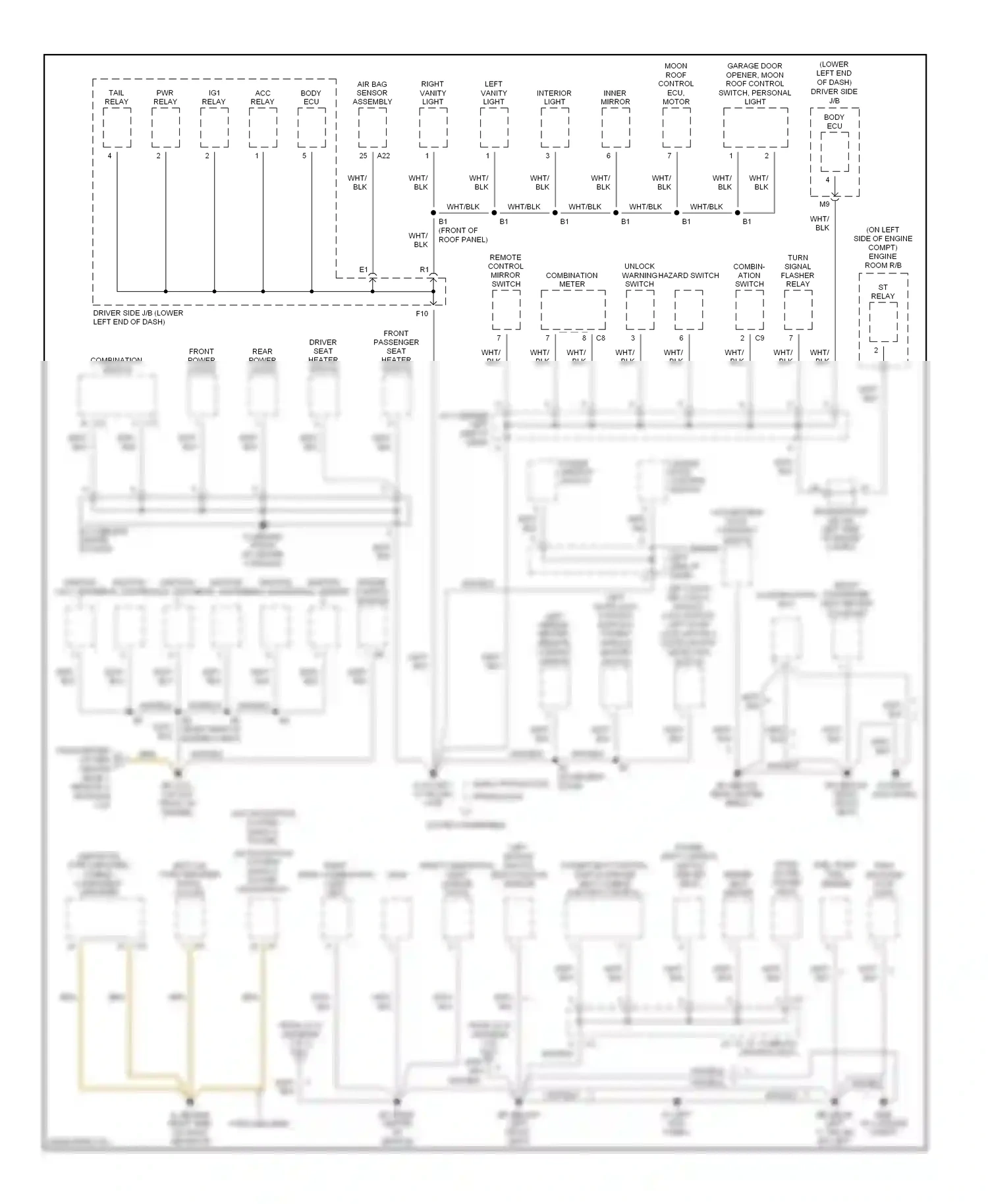Wiring diagram remote control mirror switch for Toyota Camry XV30 (2001-2006) (1 of 4)