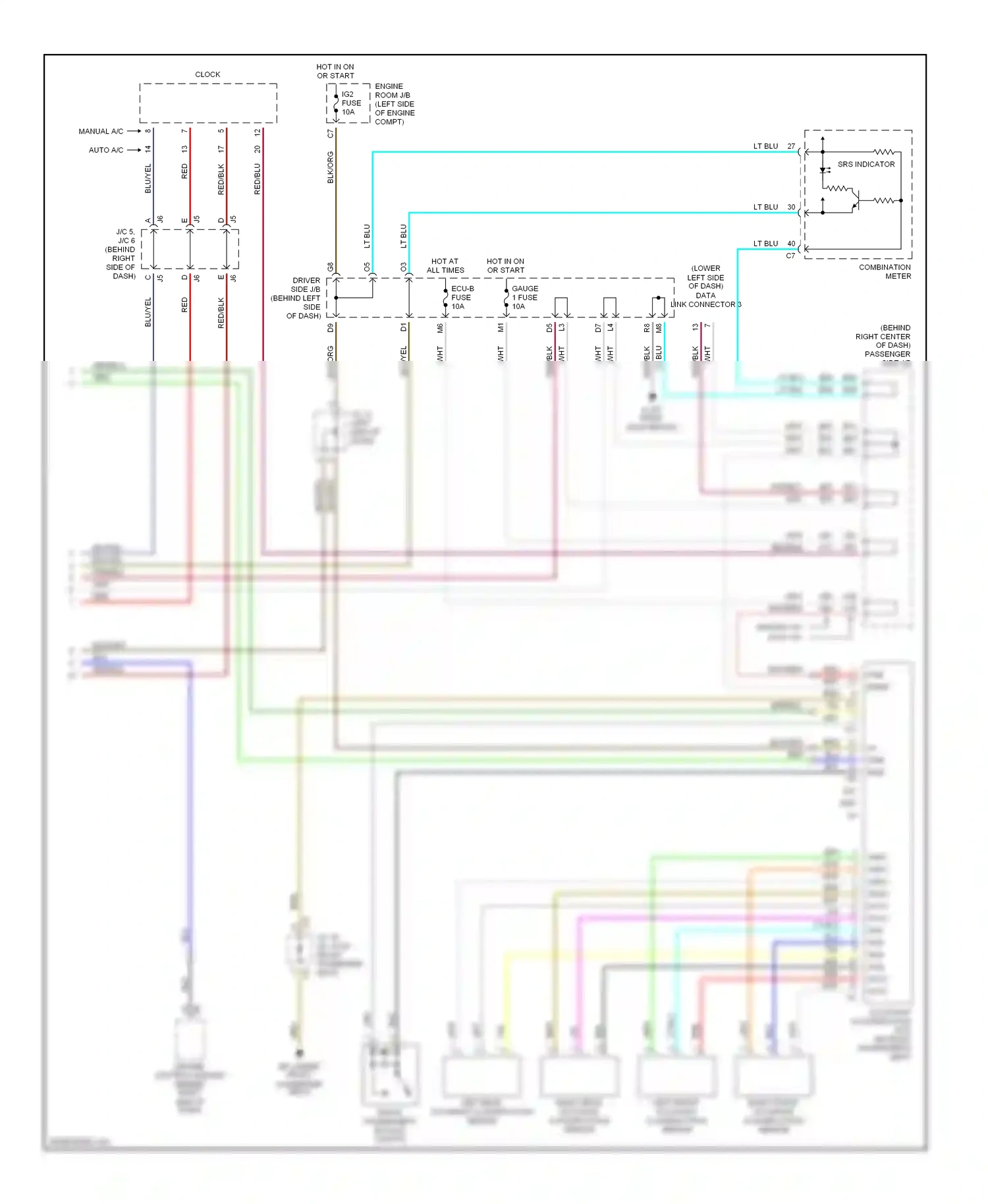Wiring diagram right front occupant classification sensor for Toyota Camry XV30 (2001-2006) (1 of 2)