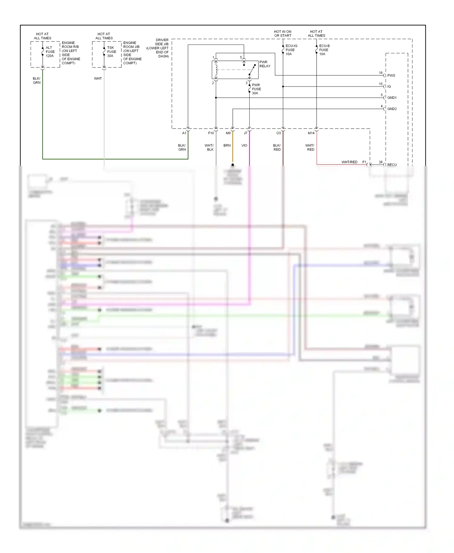 Wiring diagram tsk fuse for Toyota Camry XV30 (2001-2006) (1 of 2)