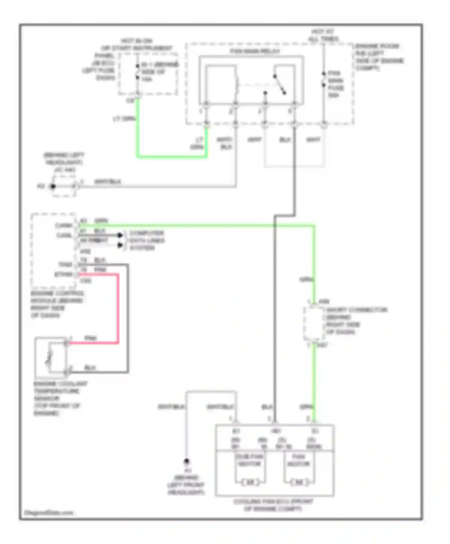 Camry Toyota XV40 facelift (2009-2011): 3.5l, cooling fan circuit, except hybrid