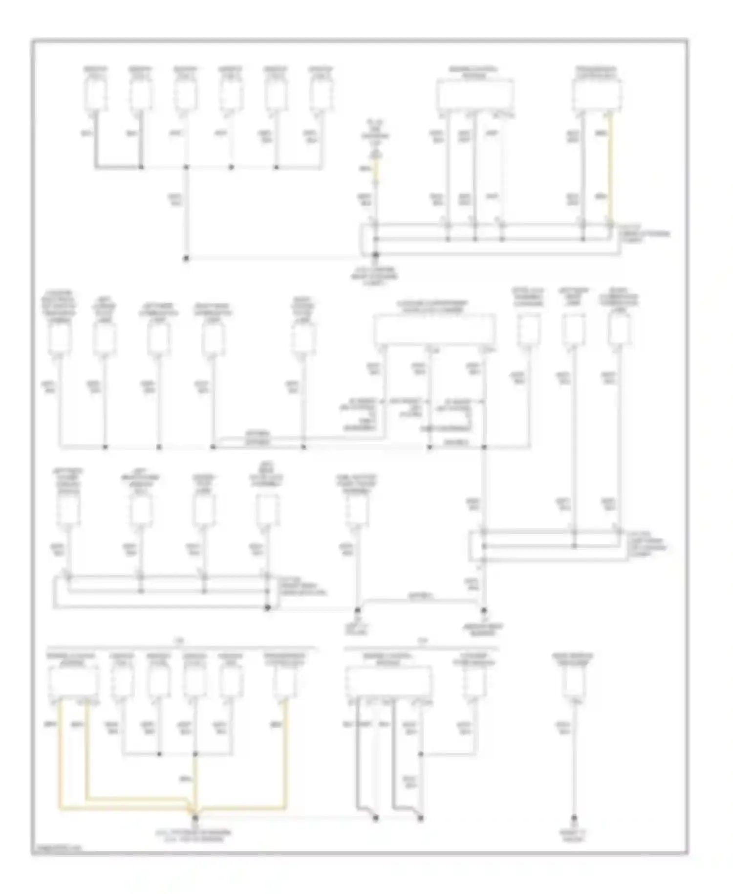 Camry Toyota XV40 facelift (2009-2011): Ground distribution circuit, except hybrid (1 of 4)