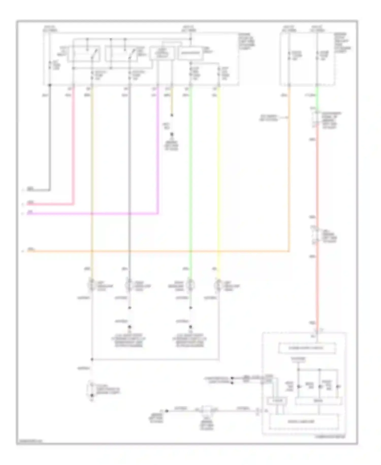 Camry Toyota XV40 facelift (2009-2011): Headlights circuit, except hybrid (2 of 2)