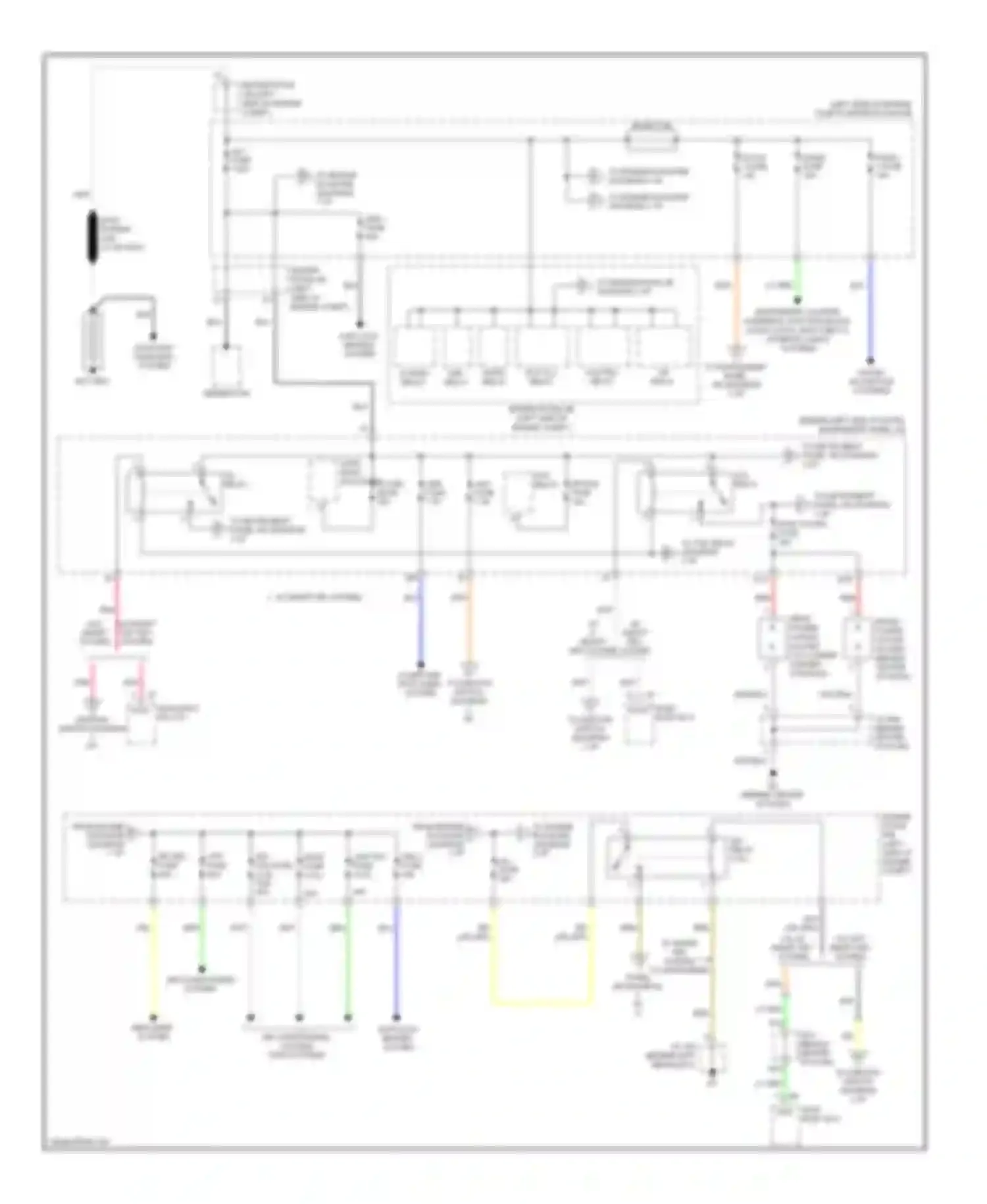Camry Toyota XV40 facelift (2009-2011): Power distribution circuit, except hybrid (1 of 3)