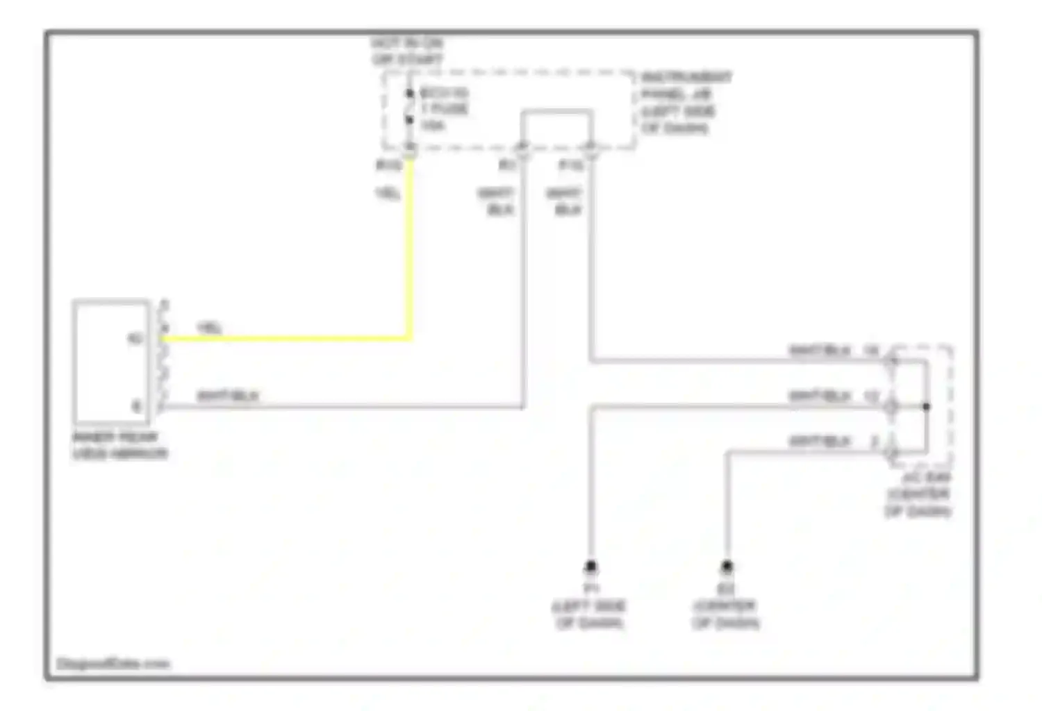 Camry Toyota XV40 facelift (2009-2011): Electrochromic mirror circuit