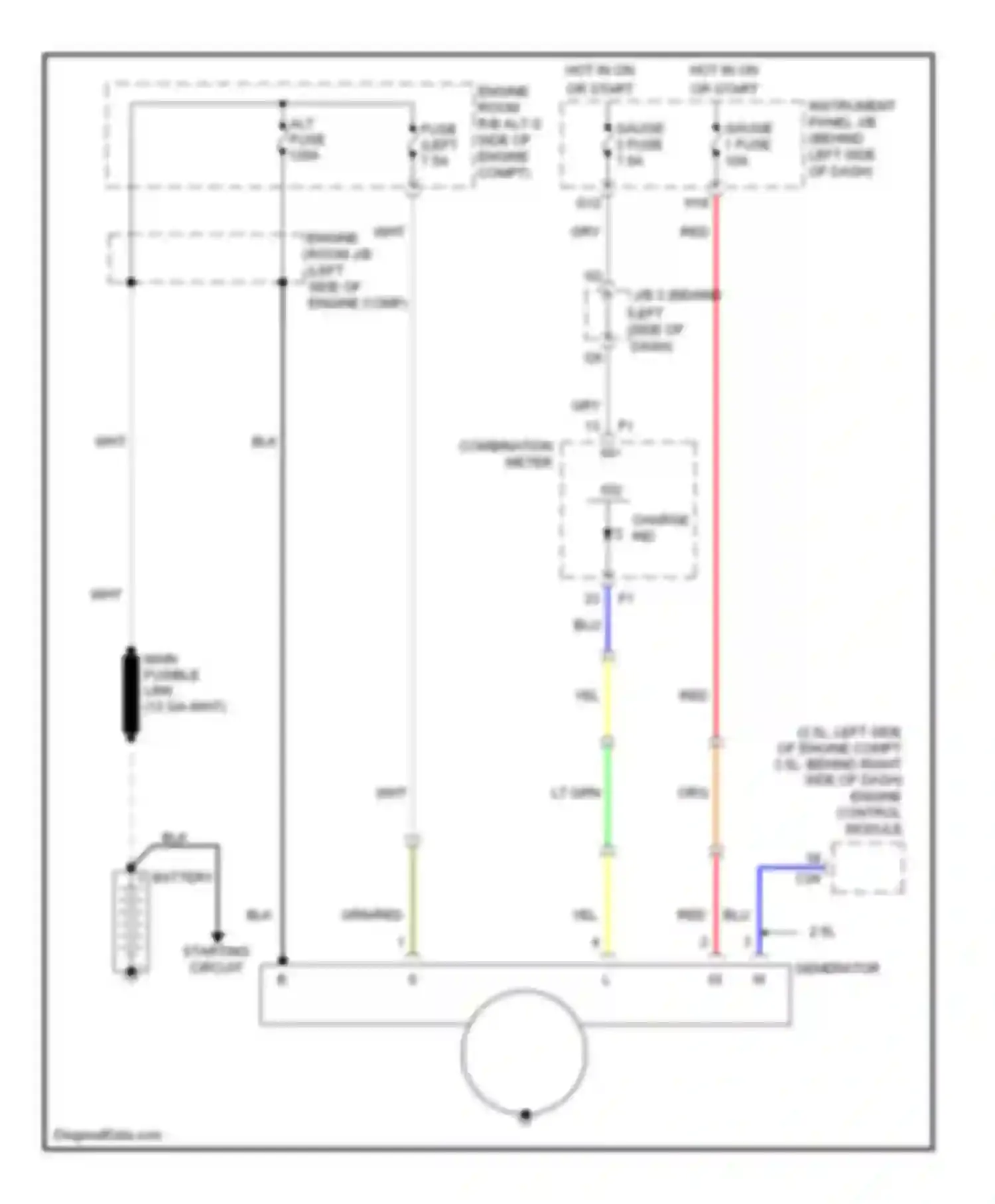 Camry Toyota XV40 facelift (2009-2011): Charging circuit