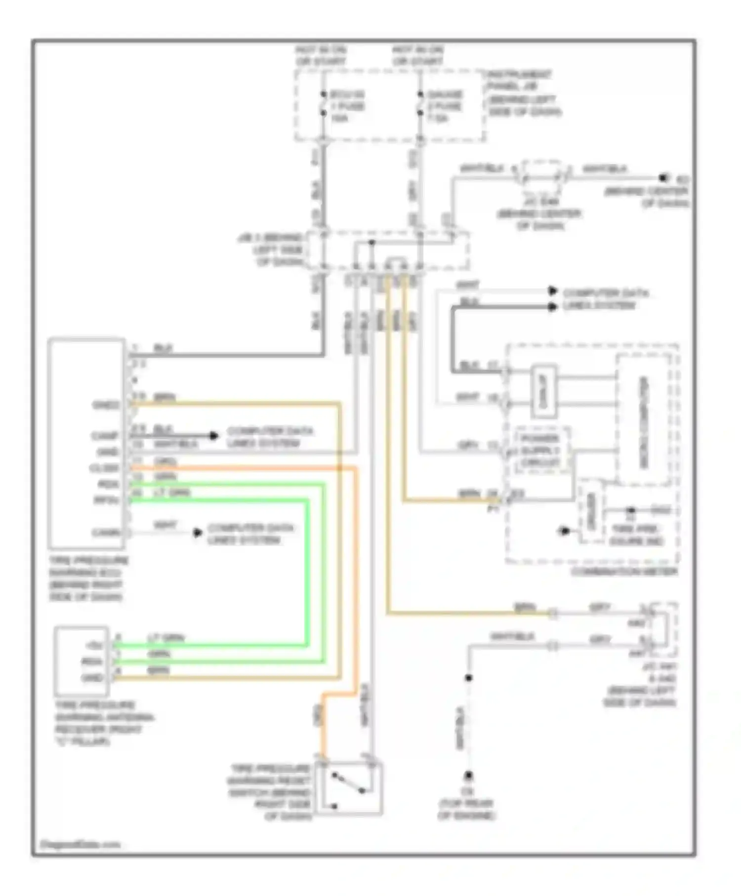 Camry Toyota XV40 facelift (2009-2011): Tire pressure monitoring circuit, hybrid