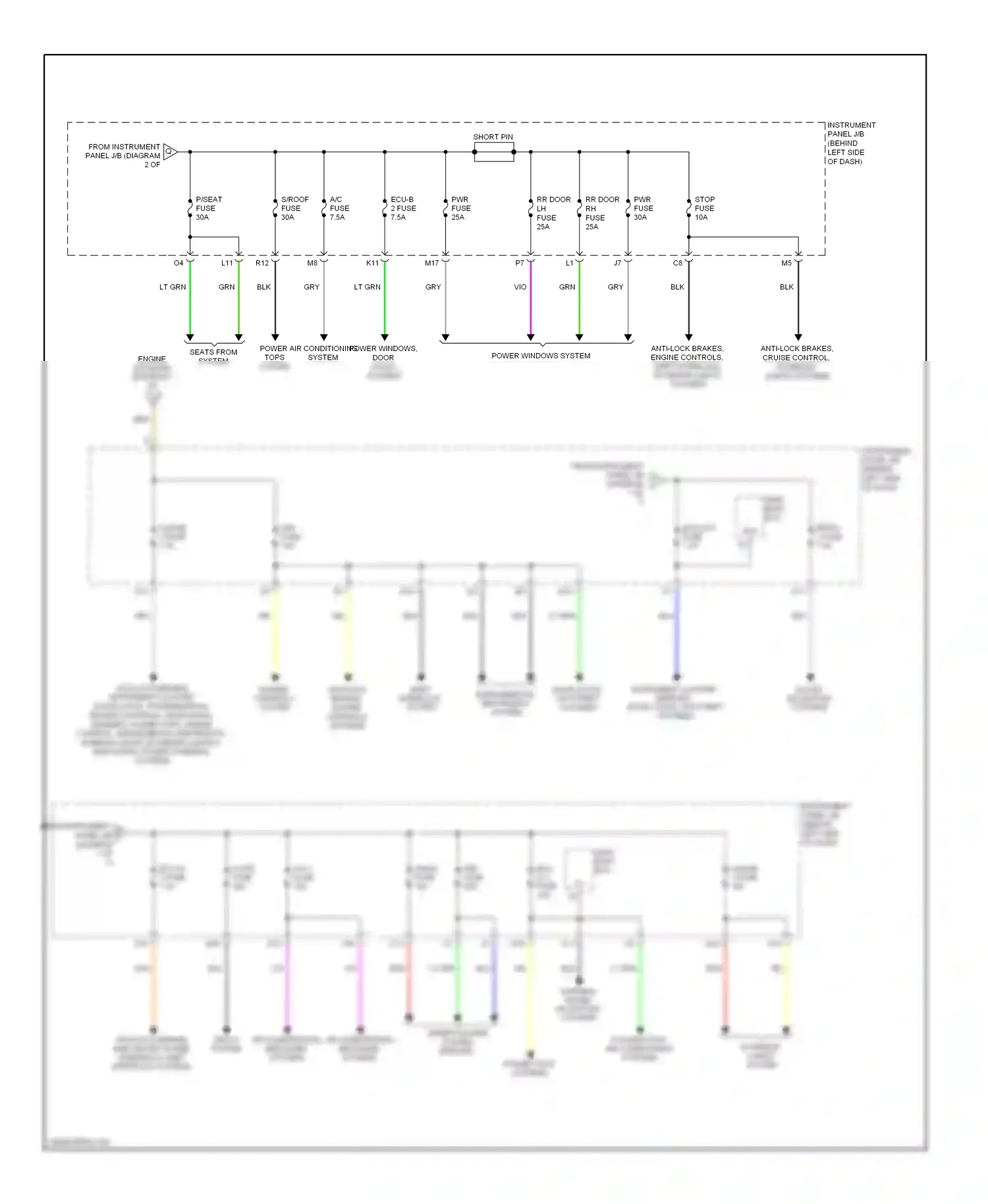 Wiring diagram anti-lock brakes, engine controls, shift interlock, exterior lights systems for Toyota Camry XV40 facelift (2009-2011) (1 of 1)