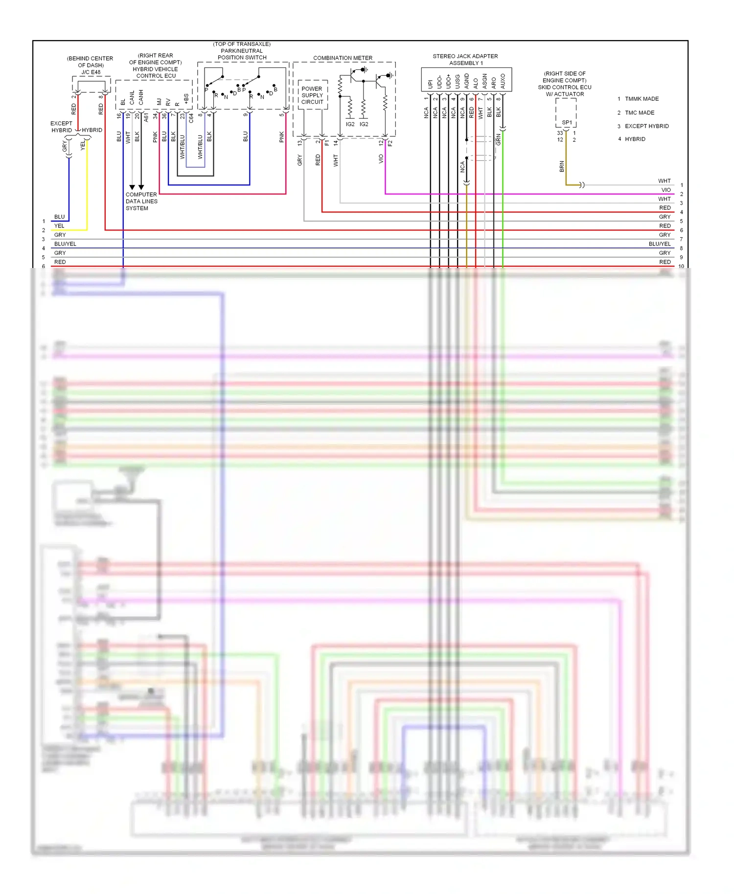 Wiring diagram cdr+ for Toyota Camry XV40 facelift (2009-2011) (1 of 2)