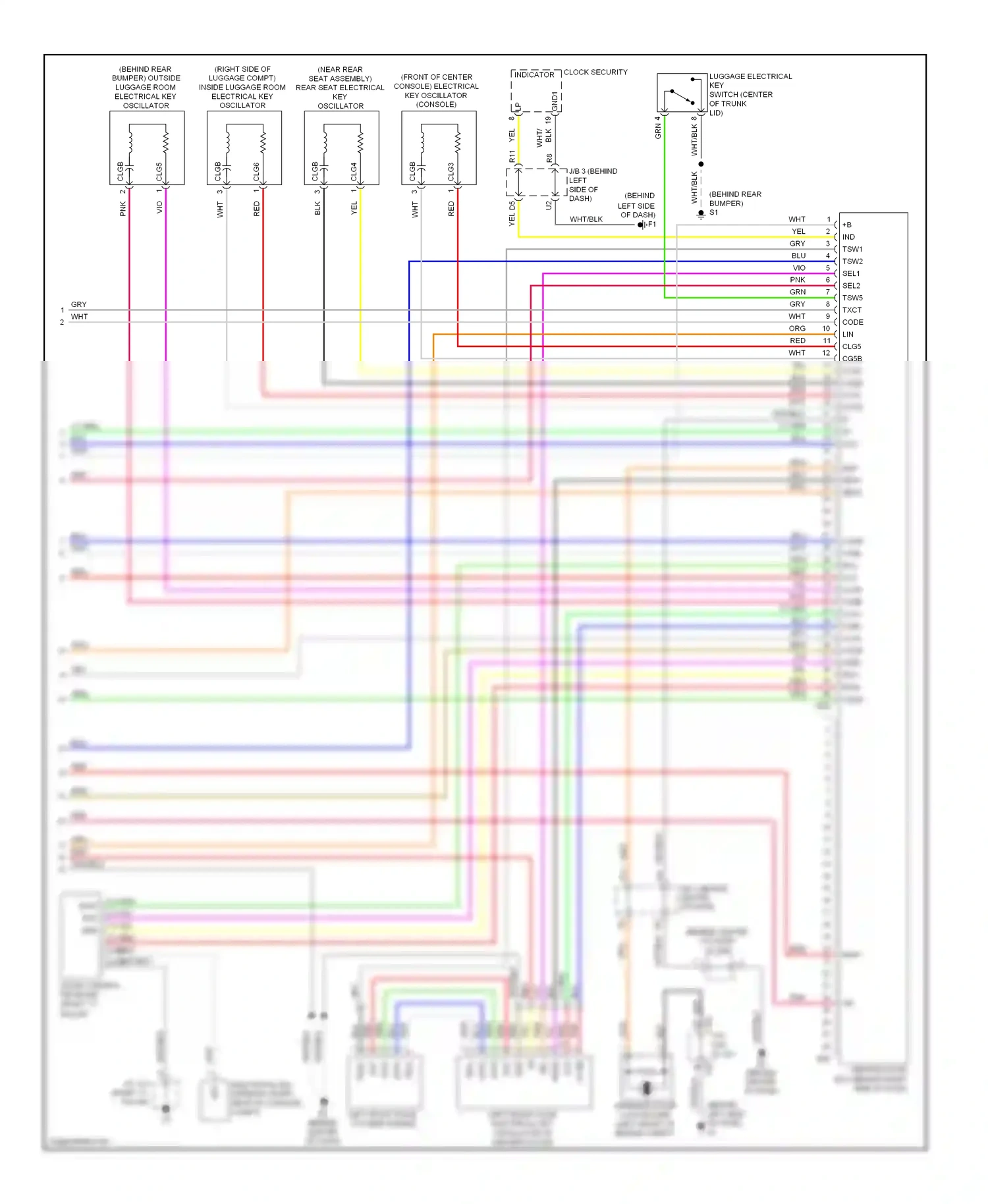 Wiring diagram clock security indicator for Toyota Camry XV40 facelift (2009-2011) (2 of 4)
