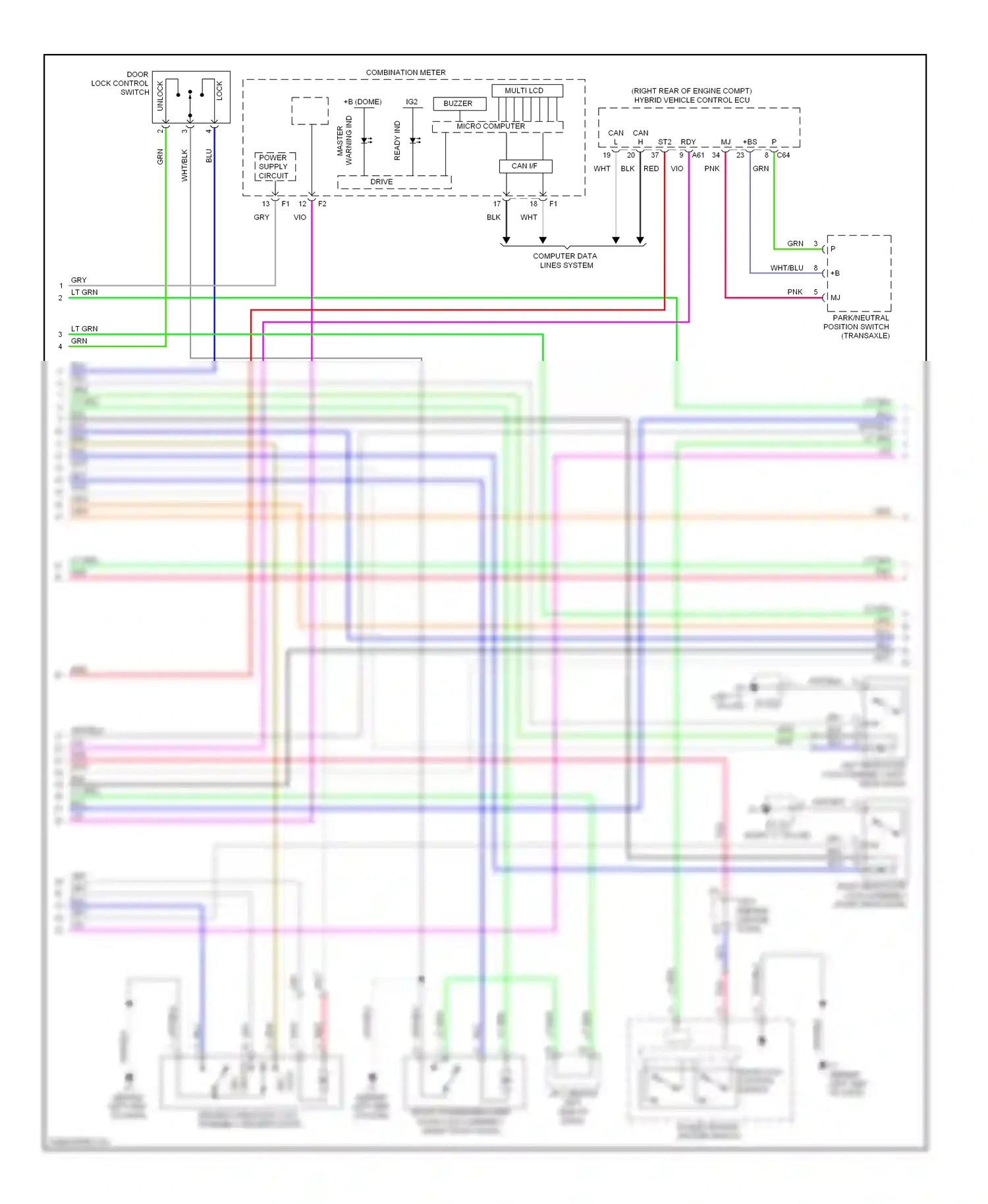 Wiring diagram computer data lines system for Toyota Camry XV40 facelift (2009-2011) (50 of 66)