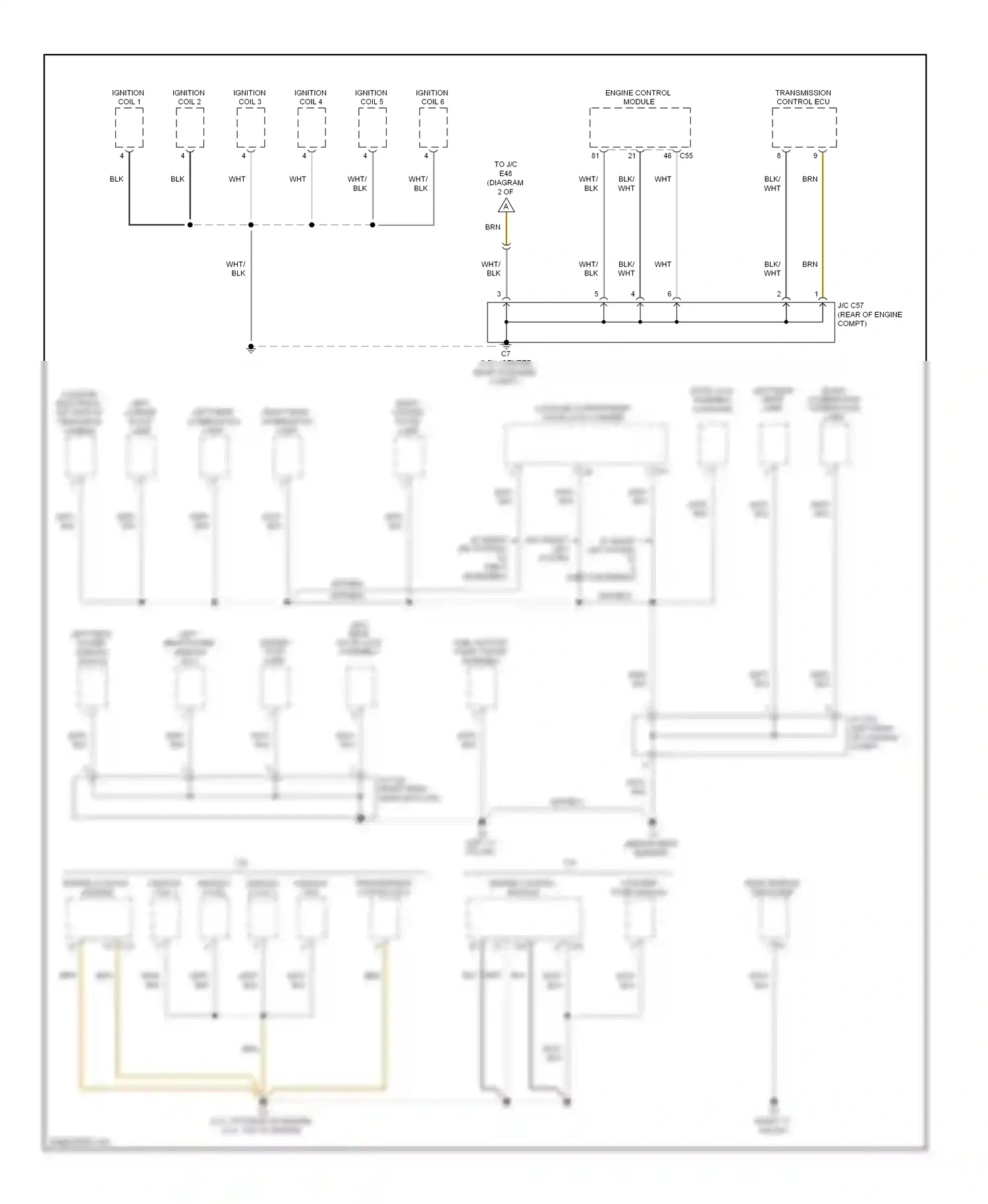 Wiring diagram engine control ignition module coil 1 for Toyota Camry XV40 facelift (2009-2011) (1 of 1)
