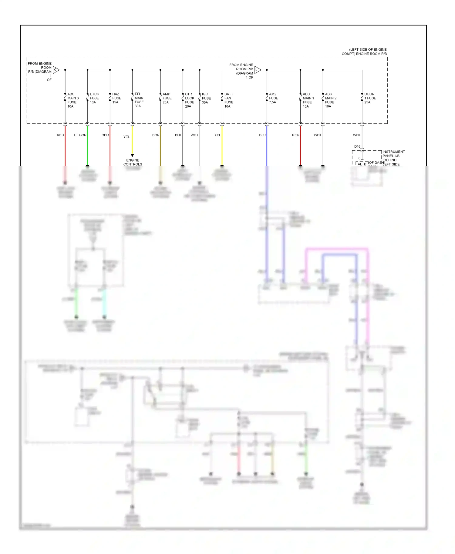 Wiring diagram engine controls, air conditioning systems for Toyota Camry XV40 facelift (2009-2011) (1 of 1)
