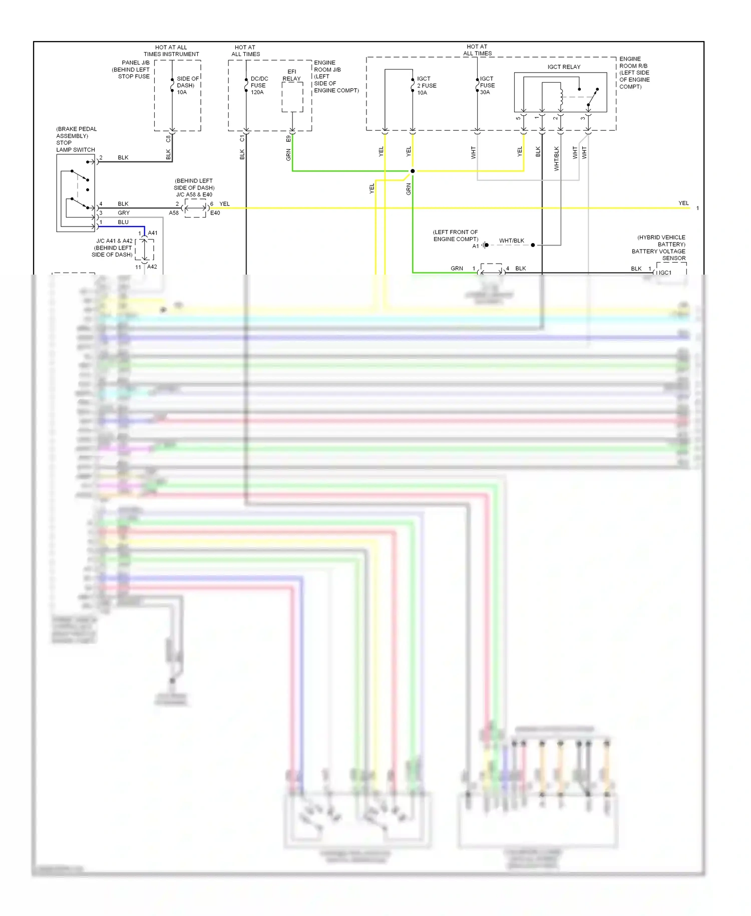 Wiring diagram engine controls system for Toyota Camry XV40 facelift (2009-2011) (1 of 9)