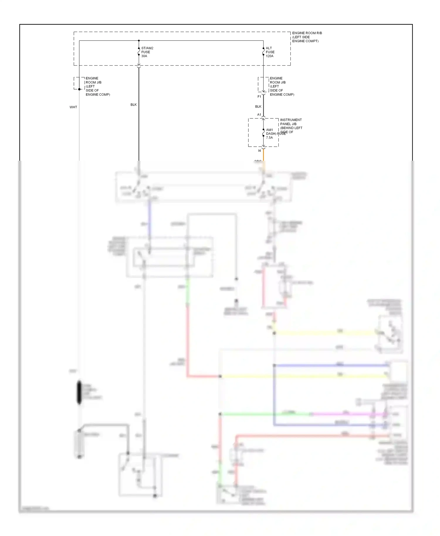 Wiring diagram ignition switch for Toyota Camry XV40 facelift (2009-2011) (1 of 2)