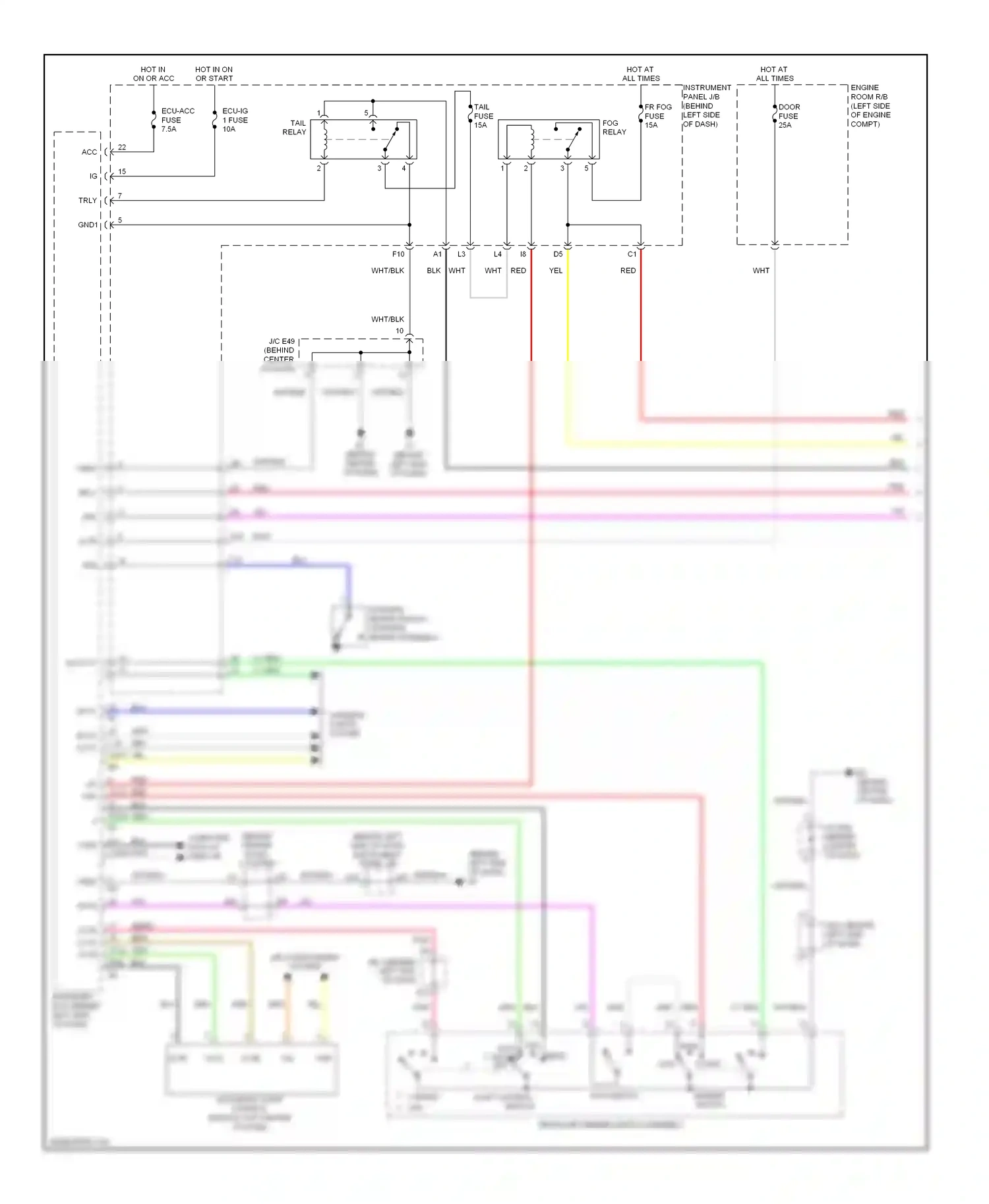 Wiring diagram light control switch for Toyota Camry XV40 facelift (2009-2011) (4 of 4)