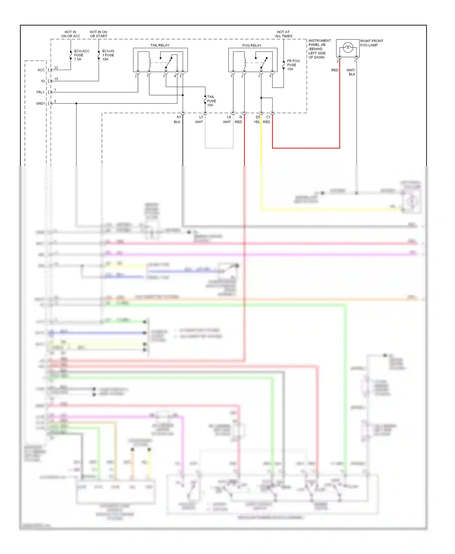 Wiring diagram light control switch for Toyota Camry XV40 facelift (2009-2011) (3 of 4)