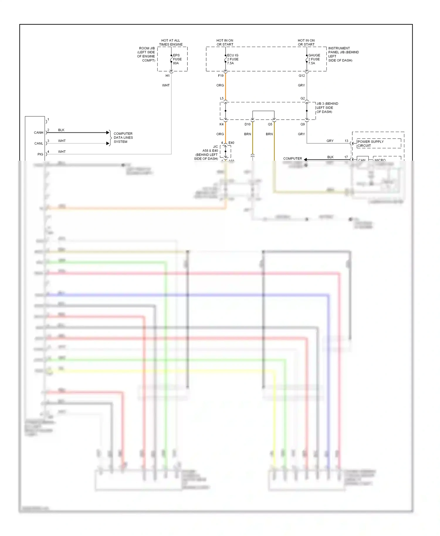 Wiring diagram micro computer for Toyota Camry XV40 facelift (2009-2011) (7 of 32)