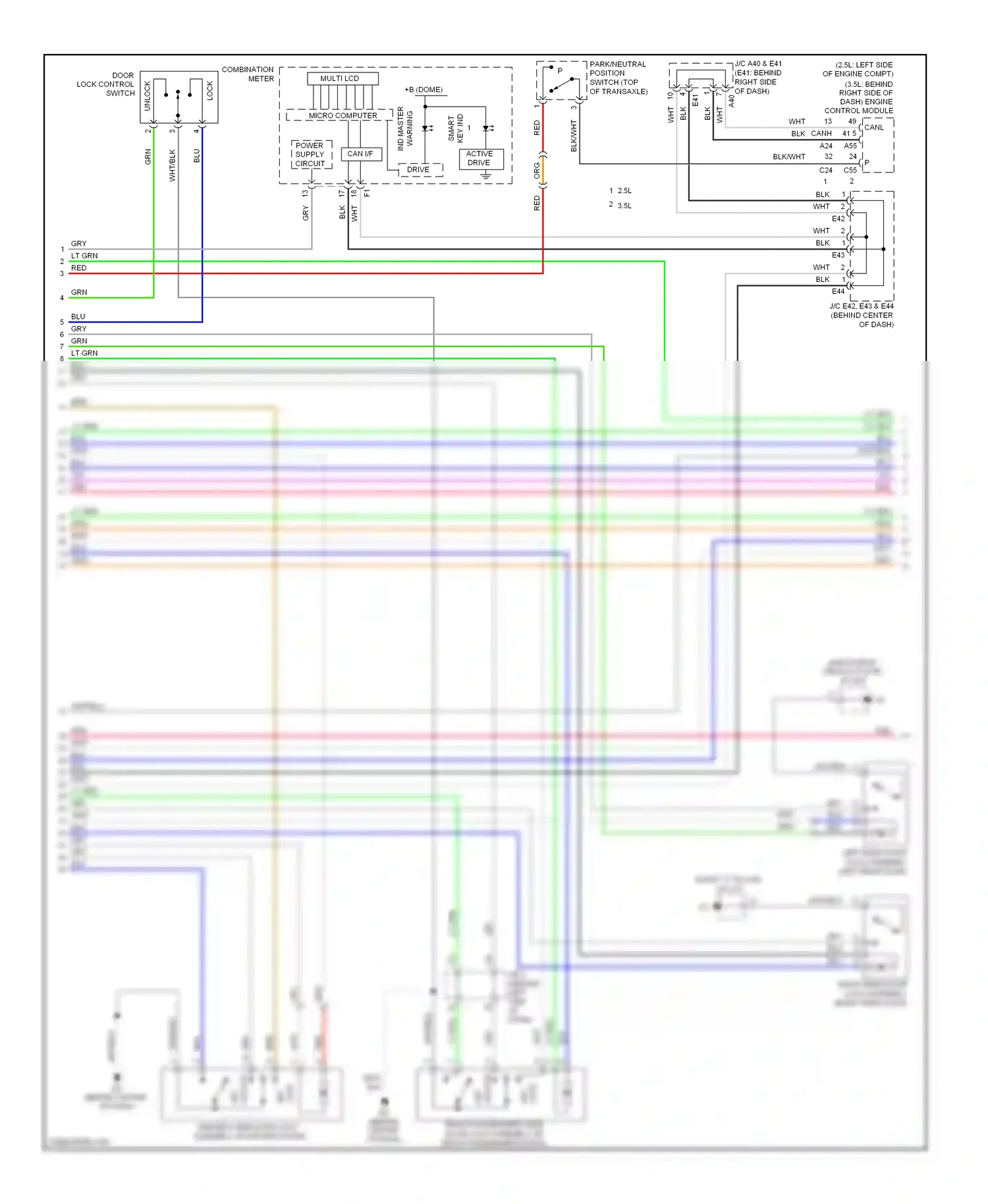 Wiring diagram multi lcd for Toyota Camry XV40 facelift (2009-2011) (4 of 14)