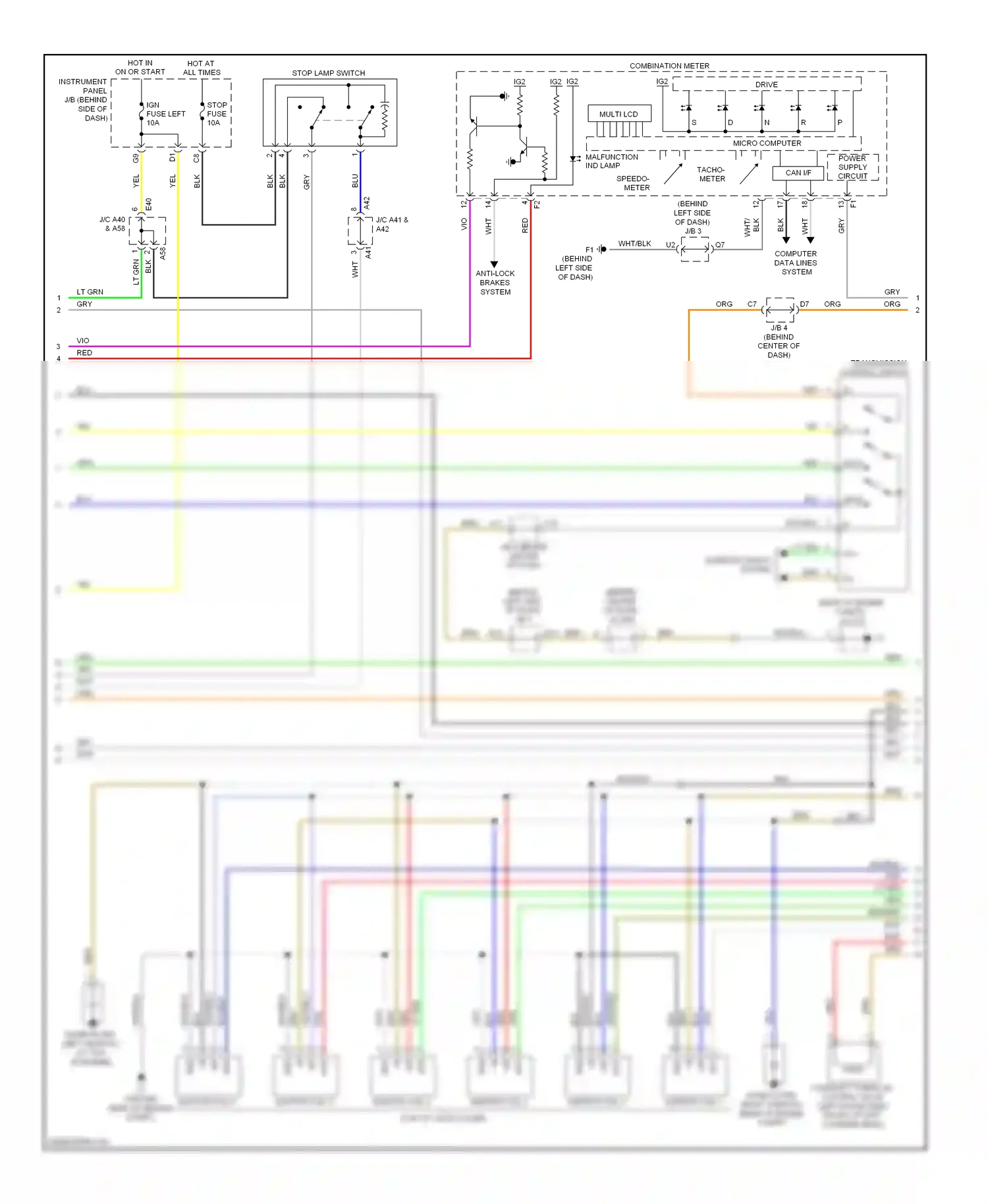 Wiring diagram multi lcd for Toyota Camry XV40 facelift (2009-2011) (10 of 14)
