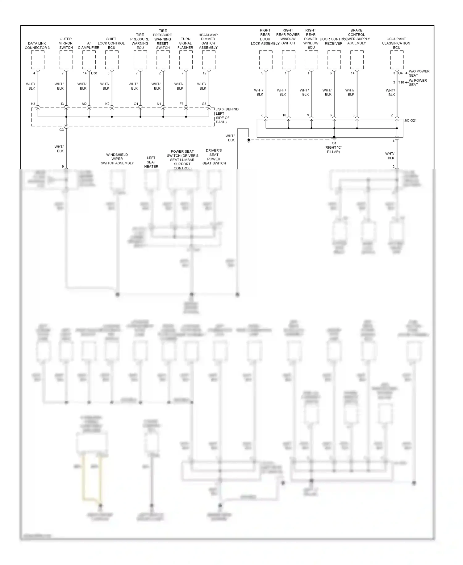 Wiring diagram outer mirror switch for Toyota Camry XV40 facelift (2009-2011) (1 of 1)