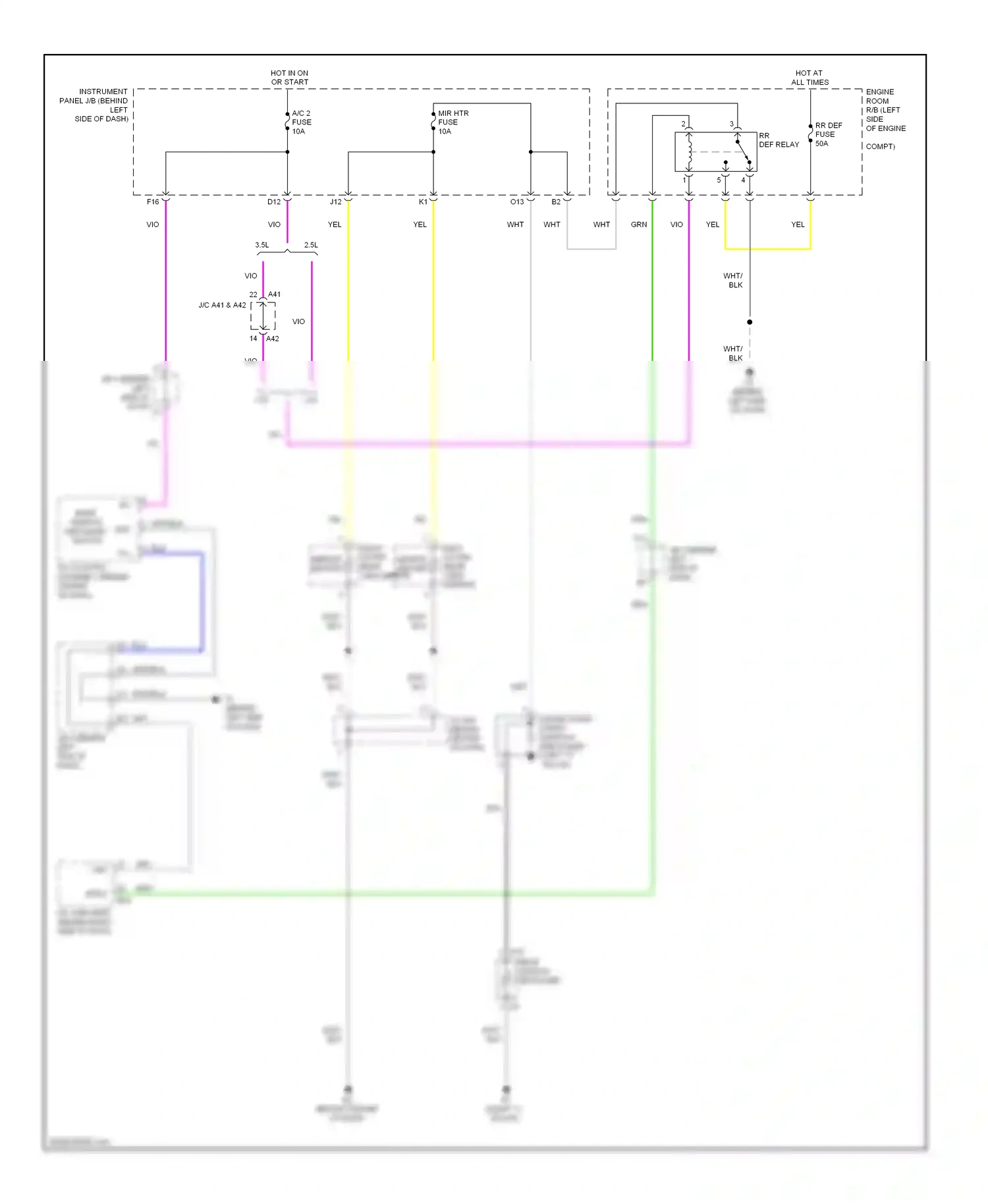 Wiring diagram right outer for Toyota Camry XV40 facelift (2009-2011) (1 of 1)