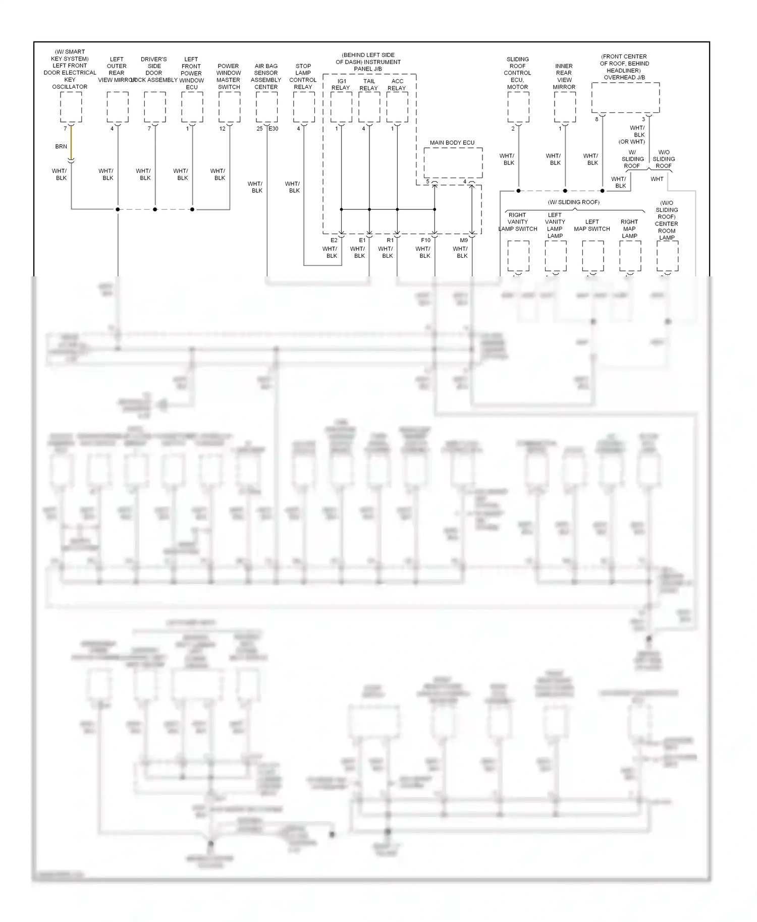 Wiring diagram shift lock control ecu for Toyota Camry XV40 facelift (2009-2011) (2 of 3)