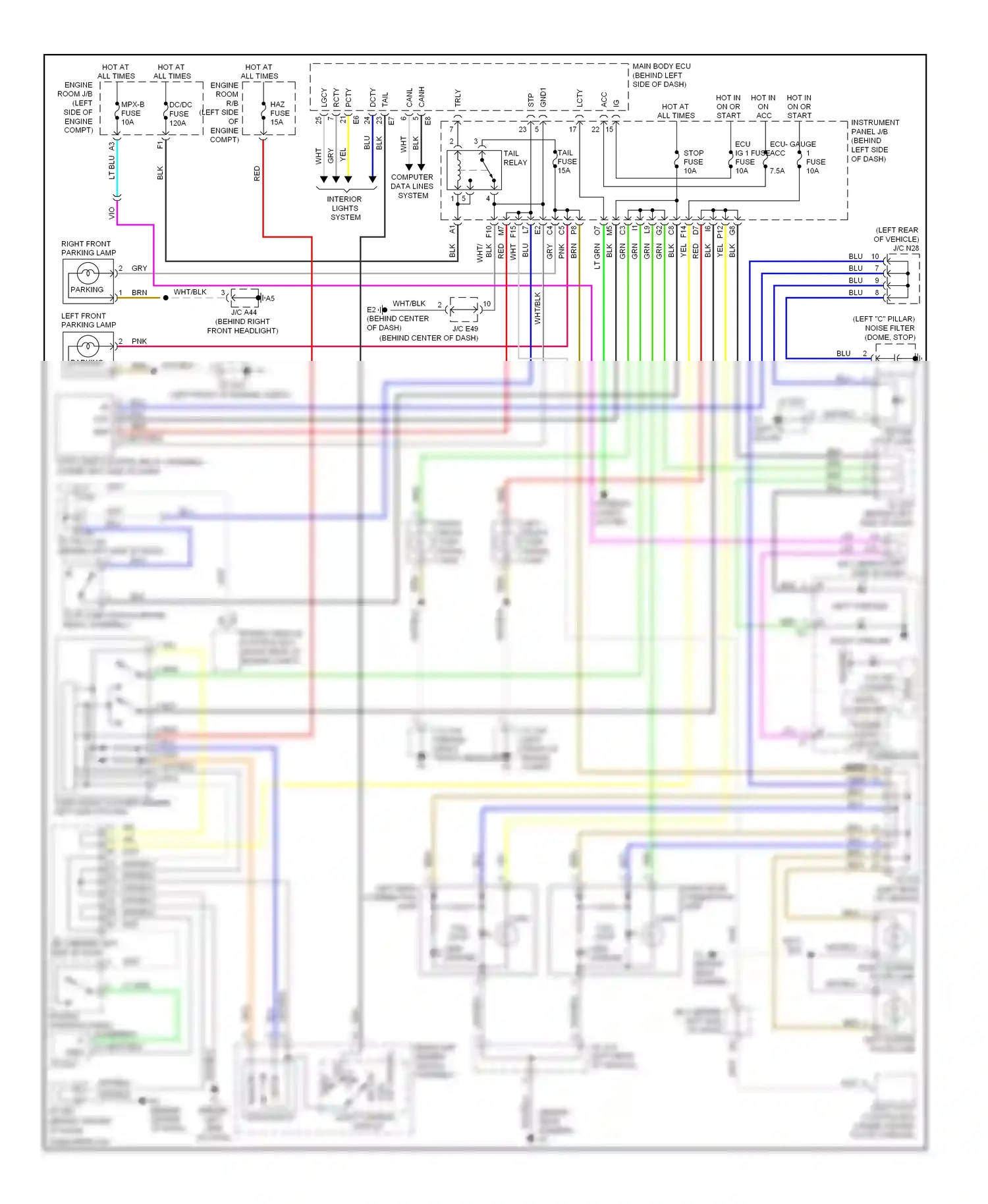 Wiring diagram shift lock control ecu for Toyota Camry XV40 facelift (2009-2011) (1 of 3)