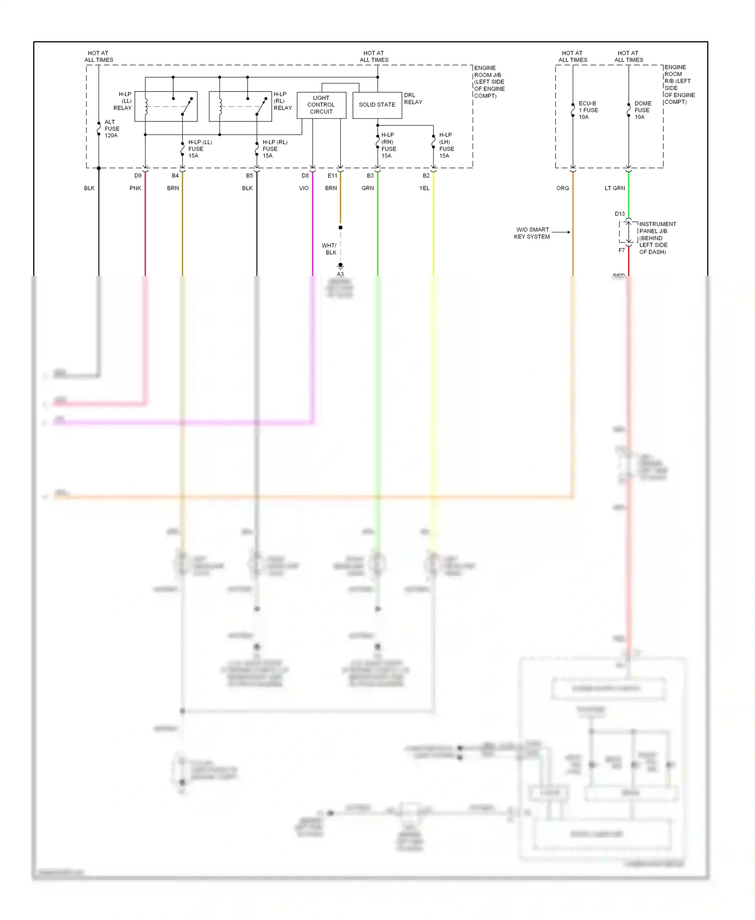 Wiring diagram solid state for Toyota Camry XV40 facelift (2009-2011) (1 of 2)