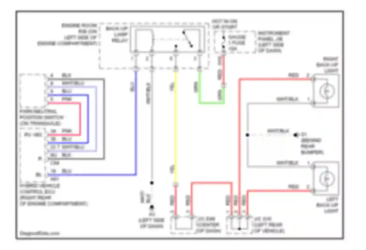 Camry Toyota XV40 (2006-2009): Back-up lamps circuit, hybrid
