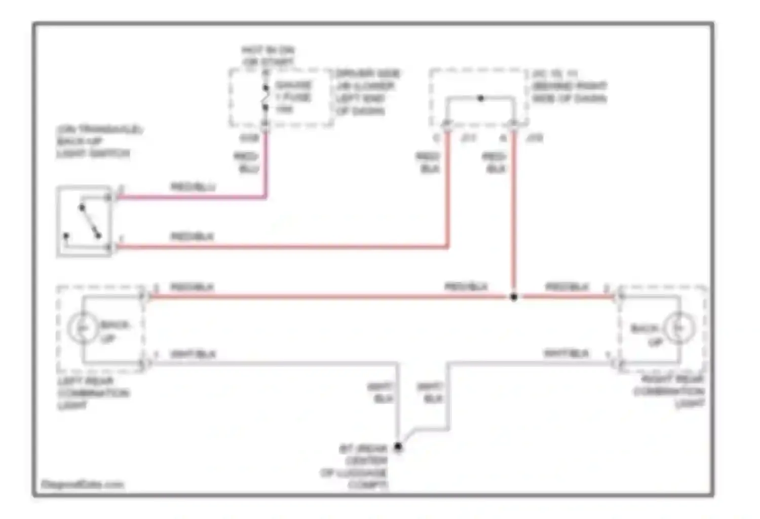 Camry Toyota XV40 (2006-2009): Back-up lamps circuit