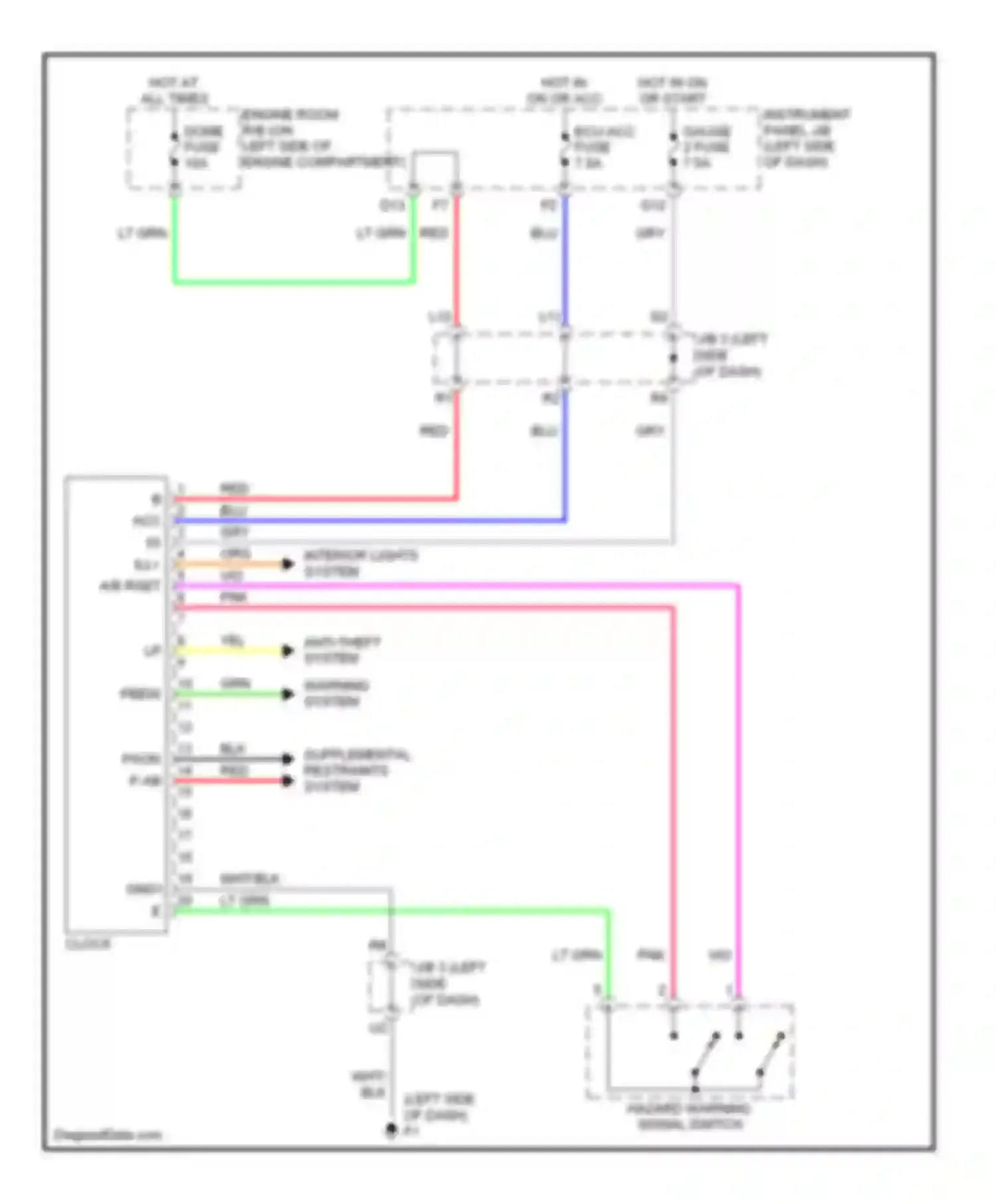 Camry Toyota XV40 (2006-2009): Clock circuit