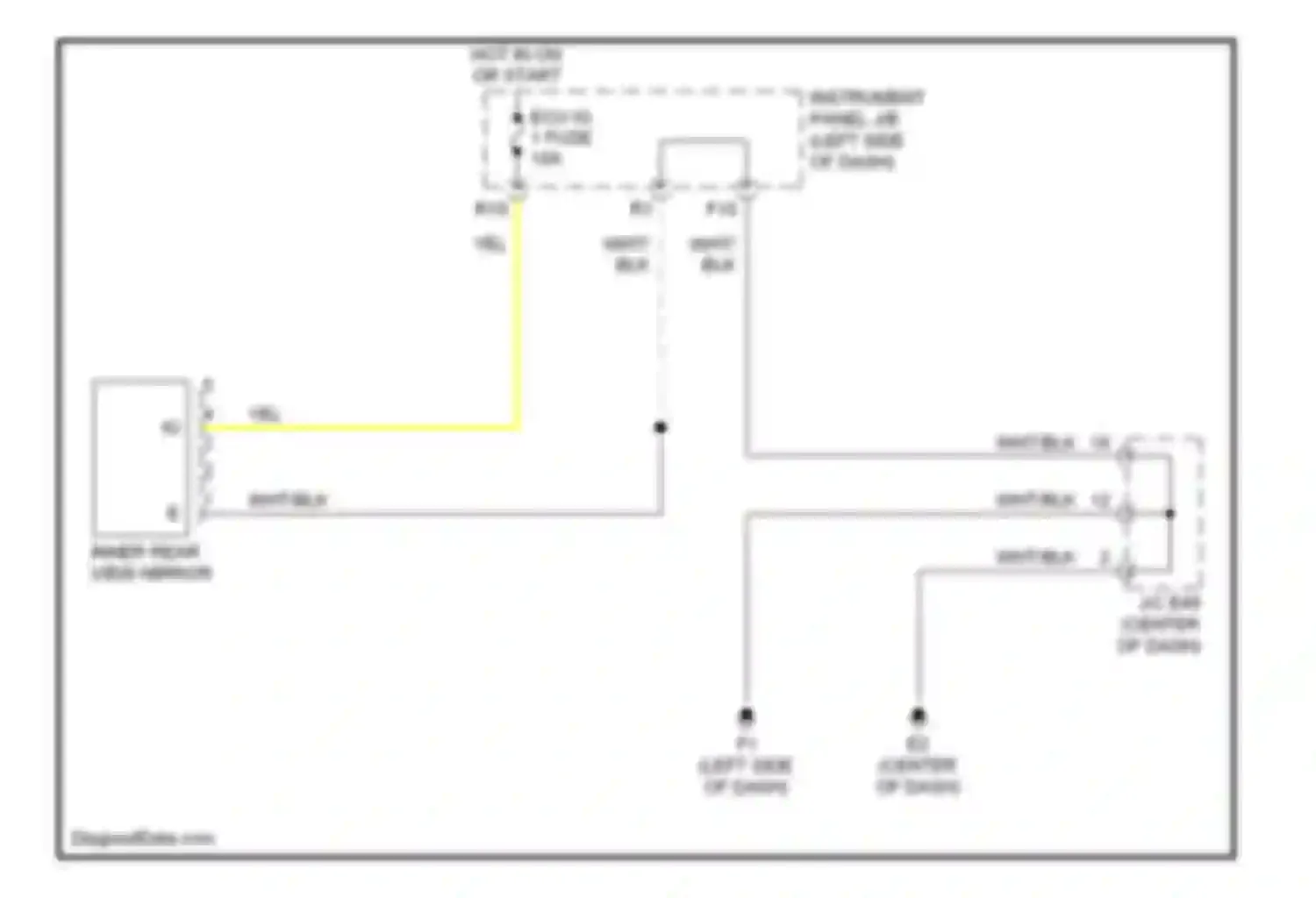 Camry Toyota XV40 (2006-2009): Electrochromic mirror circuit