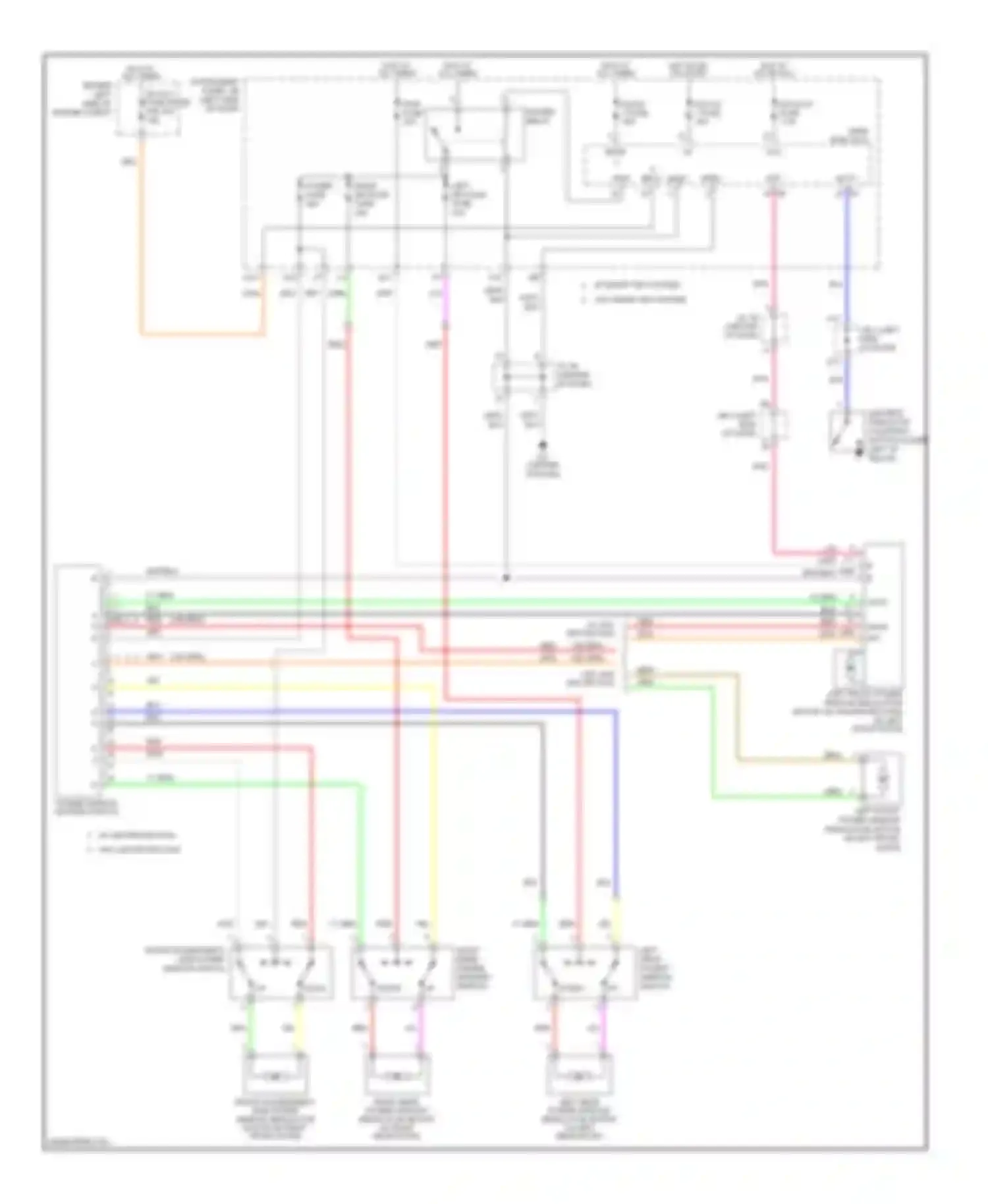 Camry Toyota XV40 (2006-2009): Power windows circuit, except hybrid