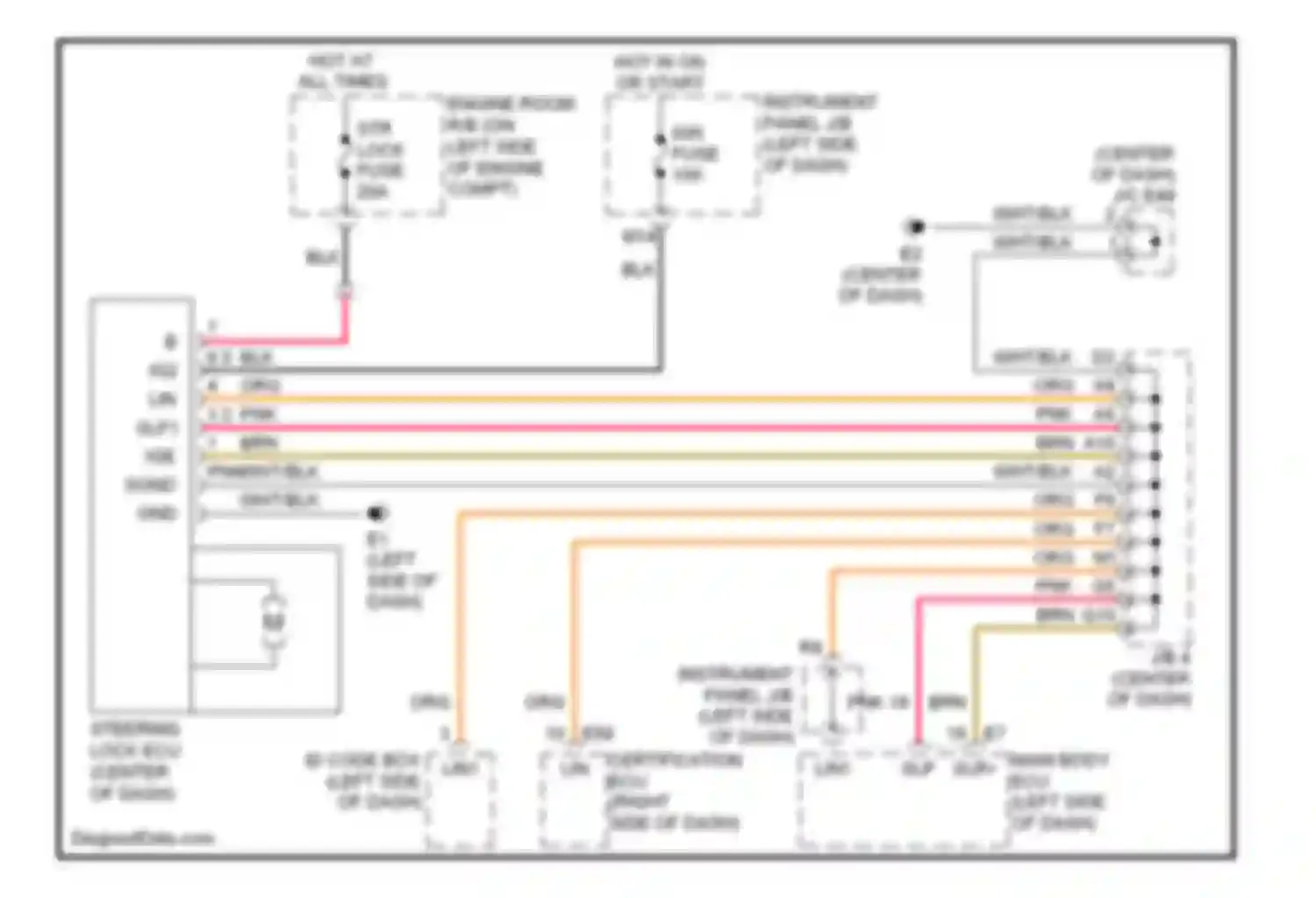 Camry Toyota XV40 (2006-2009): Steering lock circuit