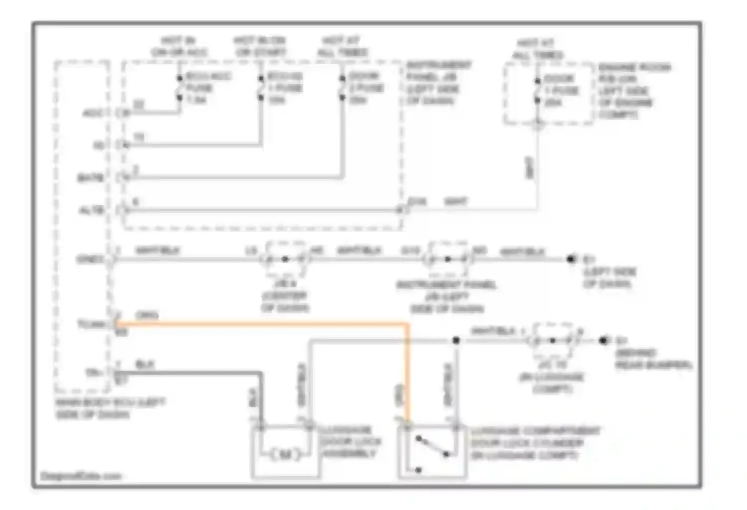 Camry Toyota XV40 (2006-2009): Tailgate release circuit, hybrid