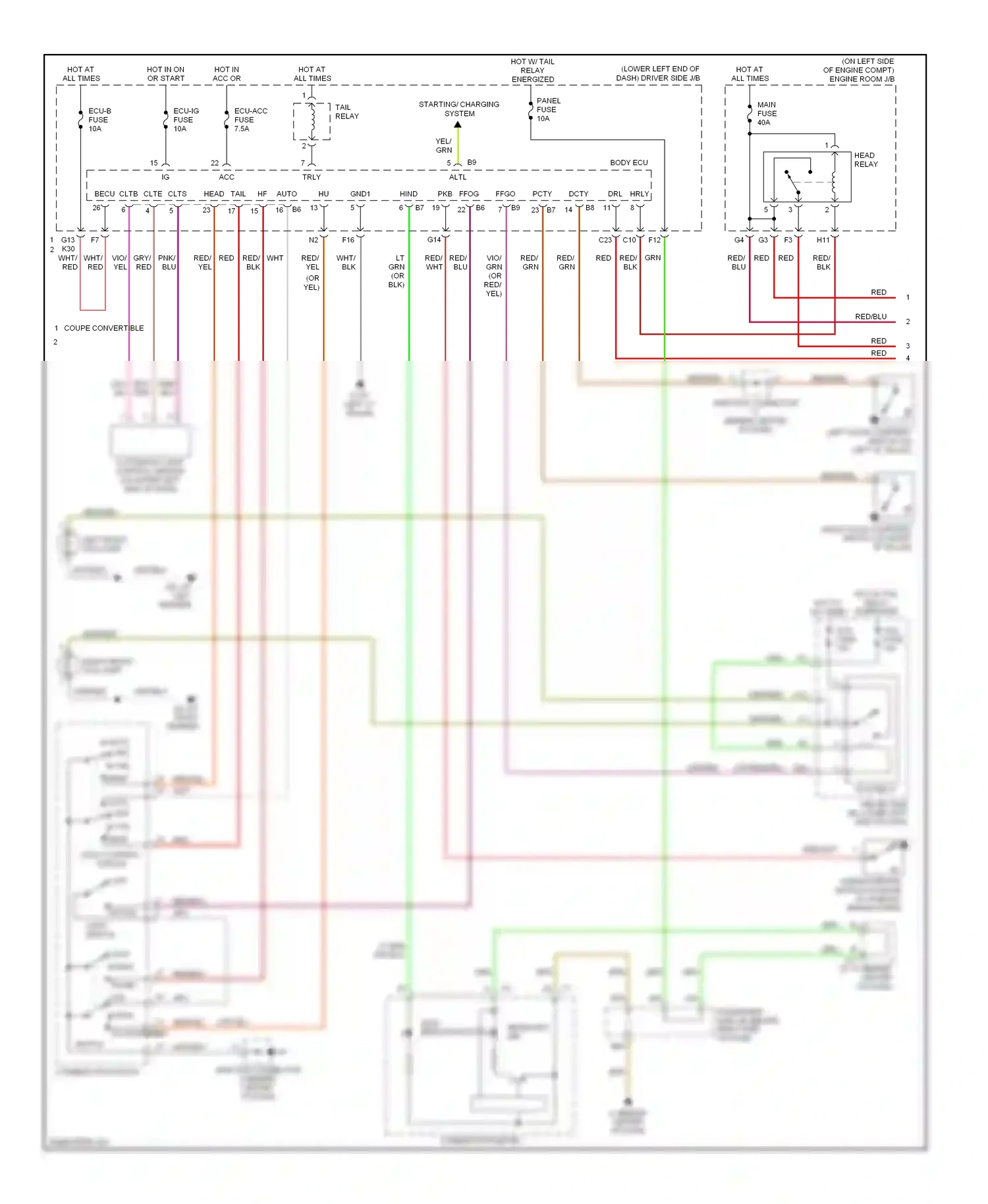 Wiring diagram combination switch for Toyota Camry XV40 (2006-2009) (6 of 16)