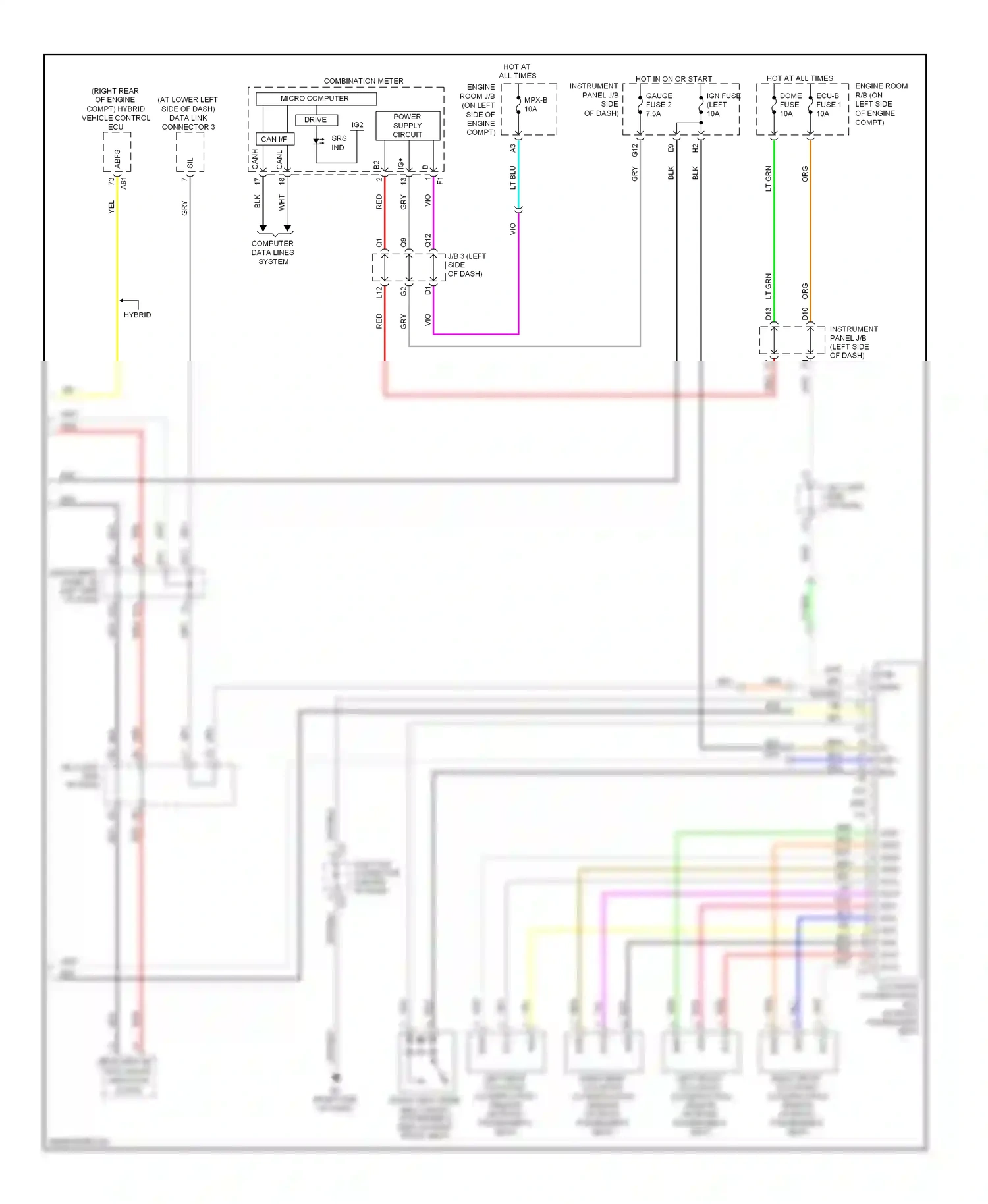 Wiring diagram computer data lines system for Toyota Camry XV40 (2006-2009) (50 of 69)