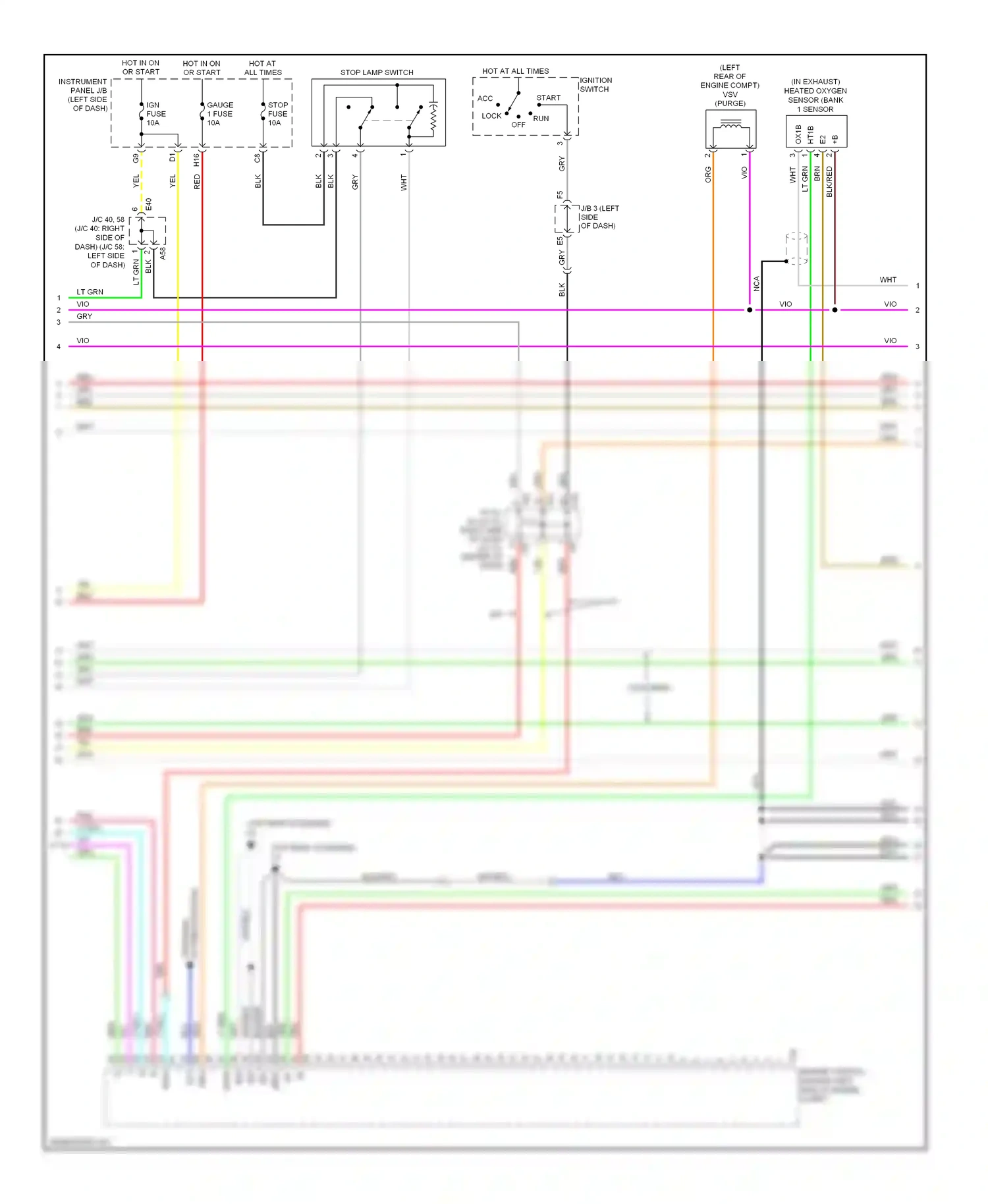 Wiring diagram ignition switch for Toyota Camry XV40 (2006-2009) (6 of 7)