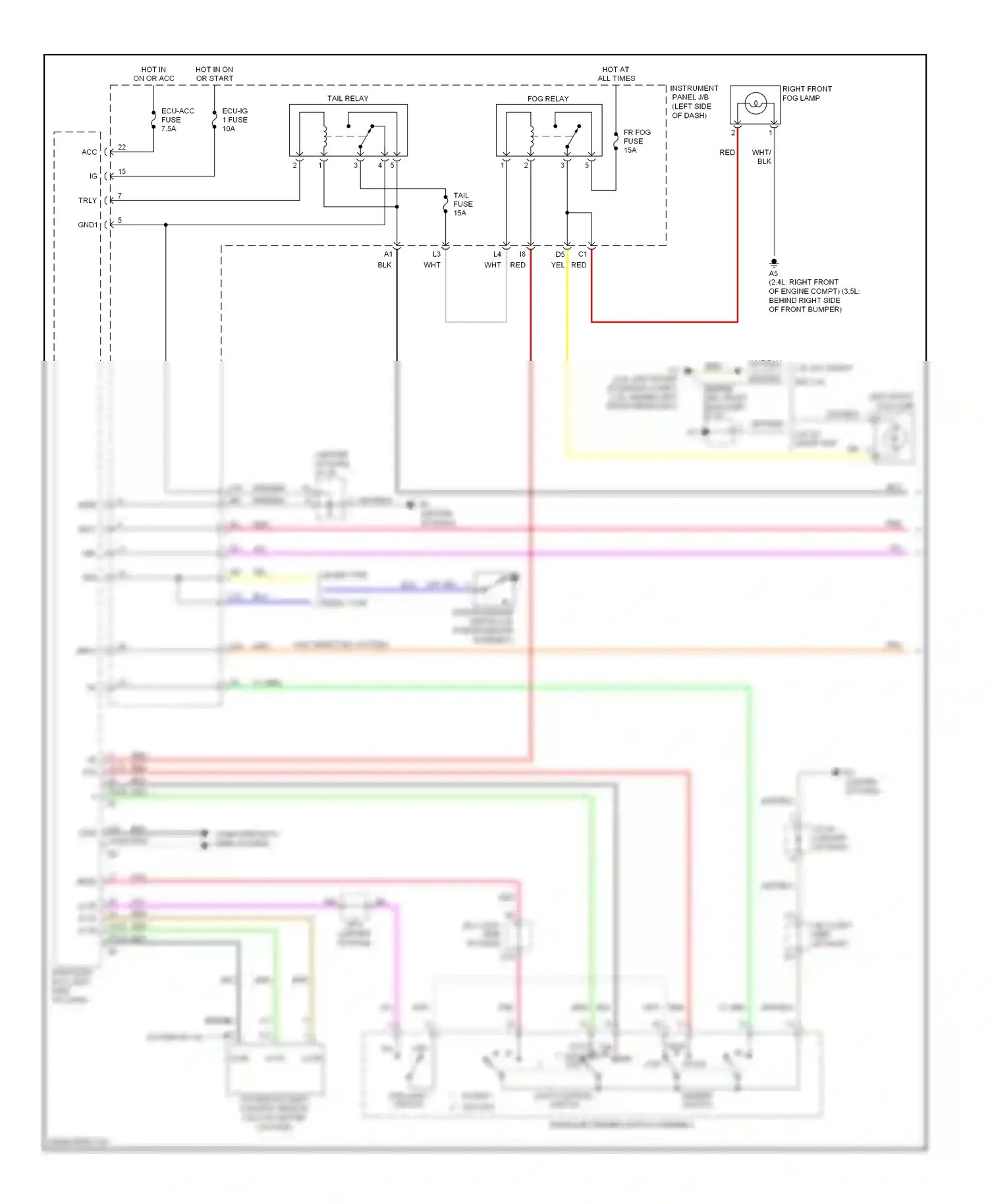 Wiring diagram light control switch for Toyota Camry XV40 (2006-2009) (3 of 4)