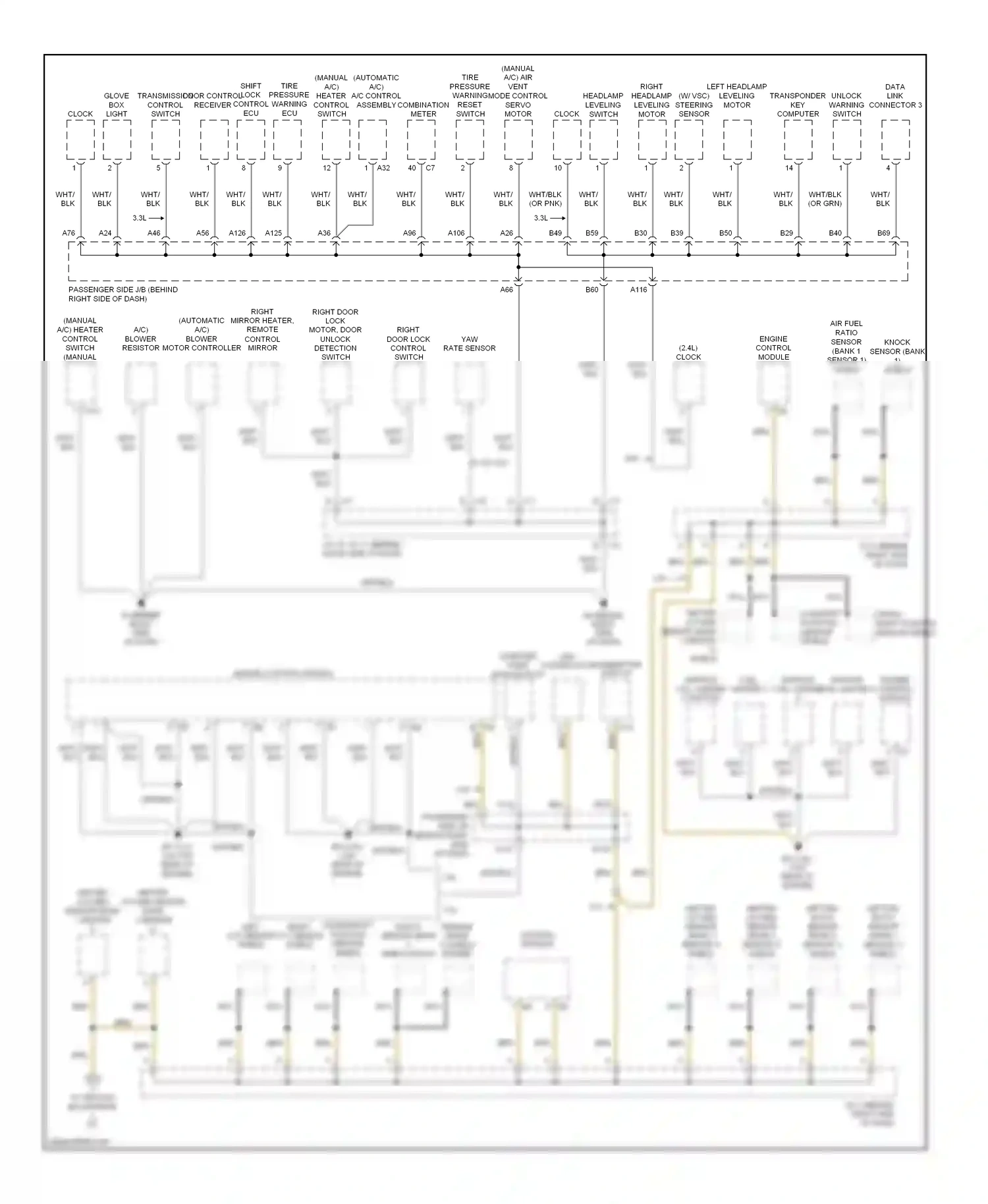 Wiring diagram shift lock control ecu for Toyota Camry XV40 (2006-2009) (1 of 3)