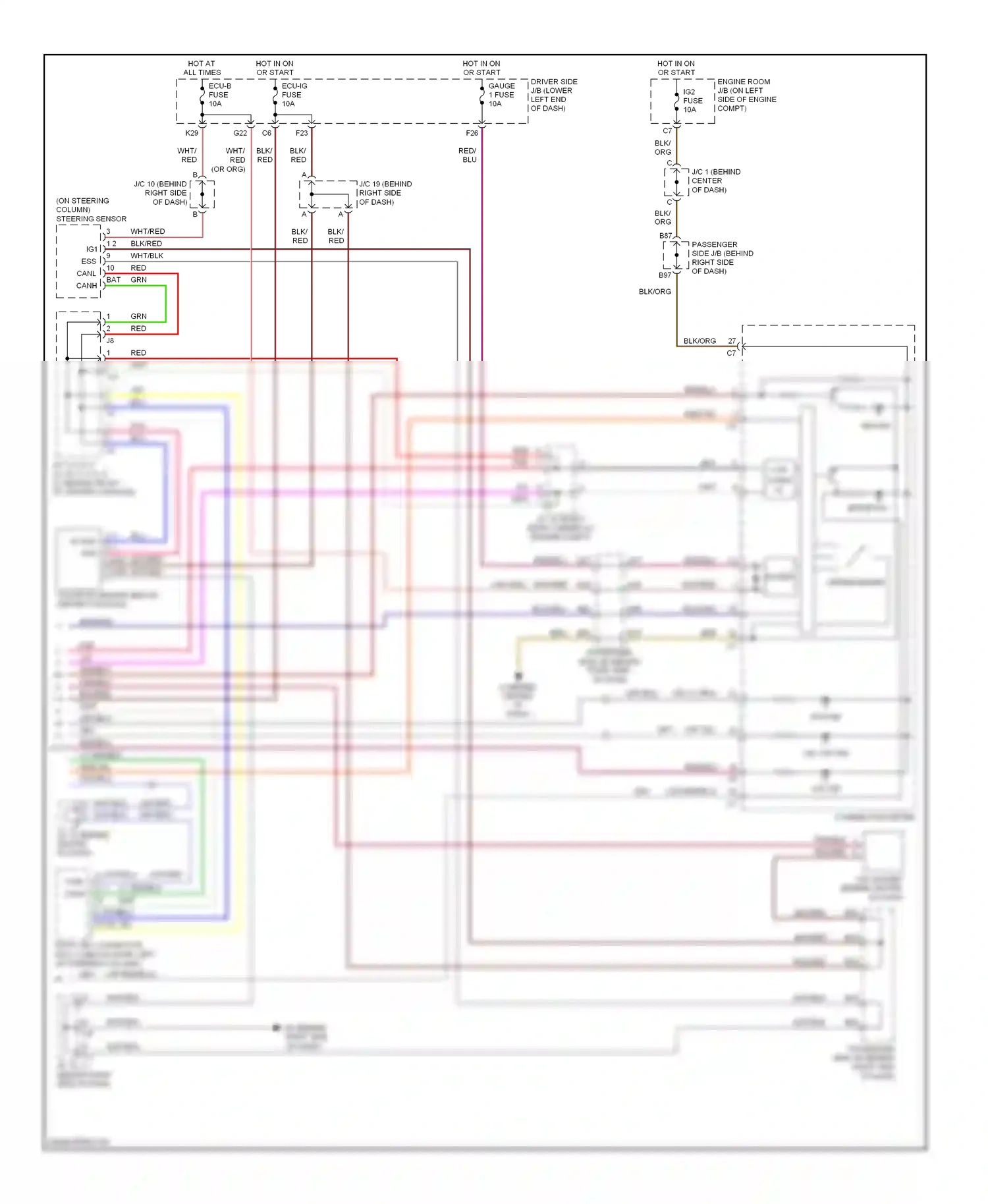 Wiring diagram steering sensor for Toyota Camry XV40 (2006-2009) (1 of 4)