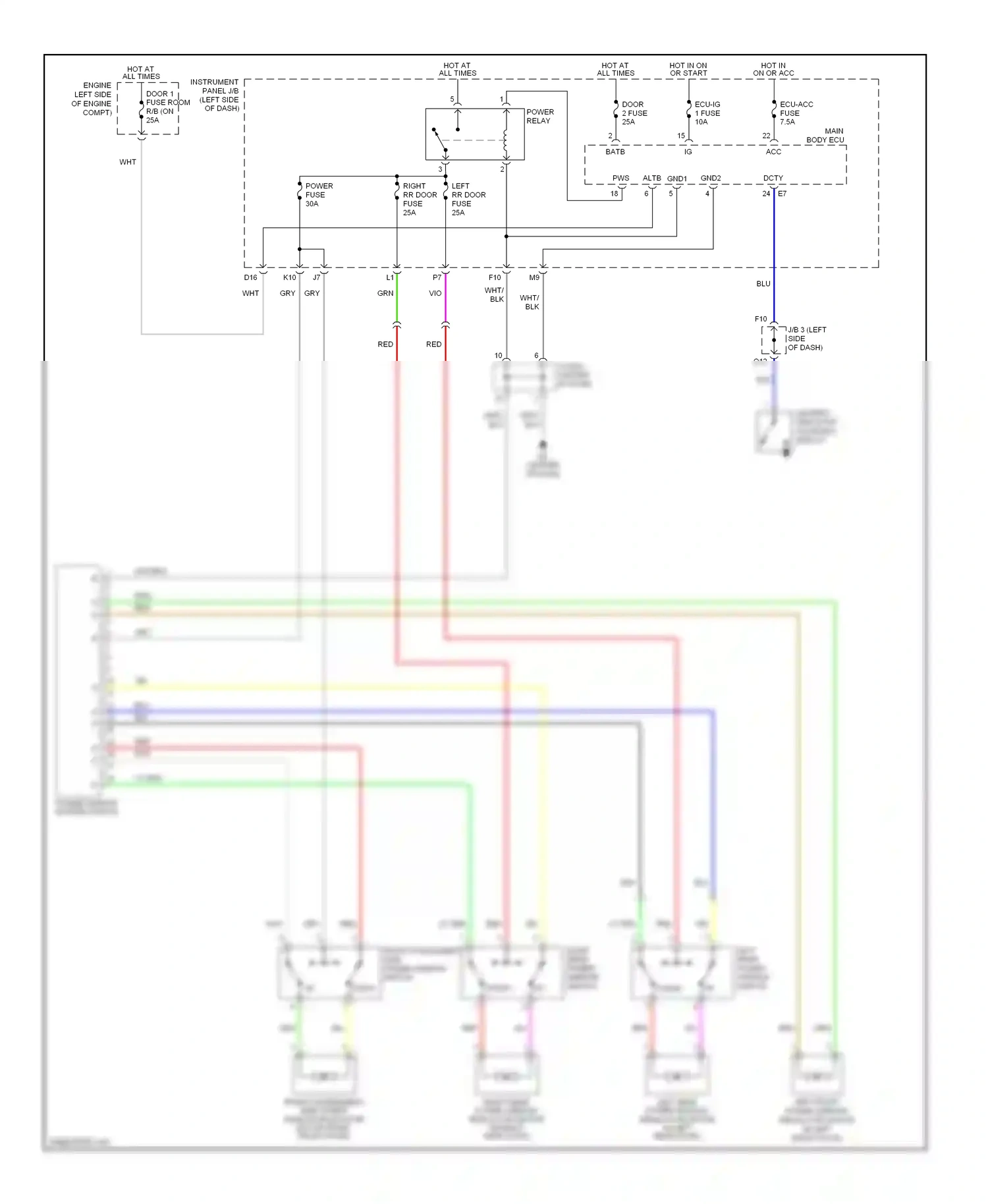 Wiring diagram switch switch up for Toyota Camry XV40 (2006-2009) (1 of 1)