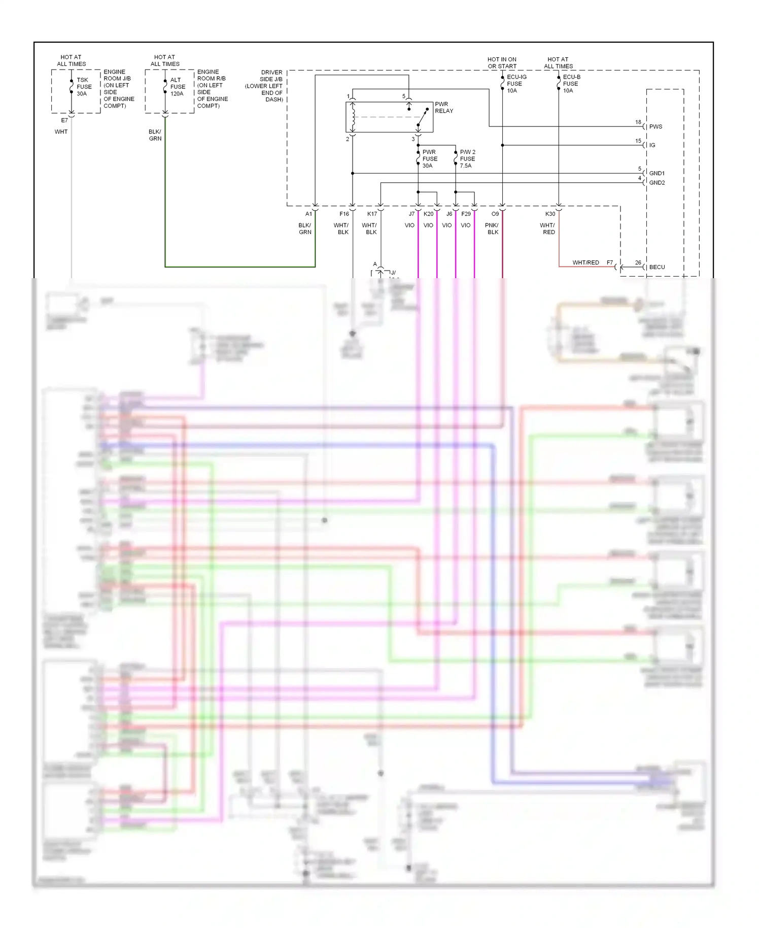 Wiring diagram tsk fuse for Toyota Camry XV40 (2006-2009) (2 of 2)