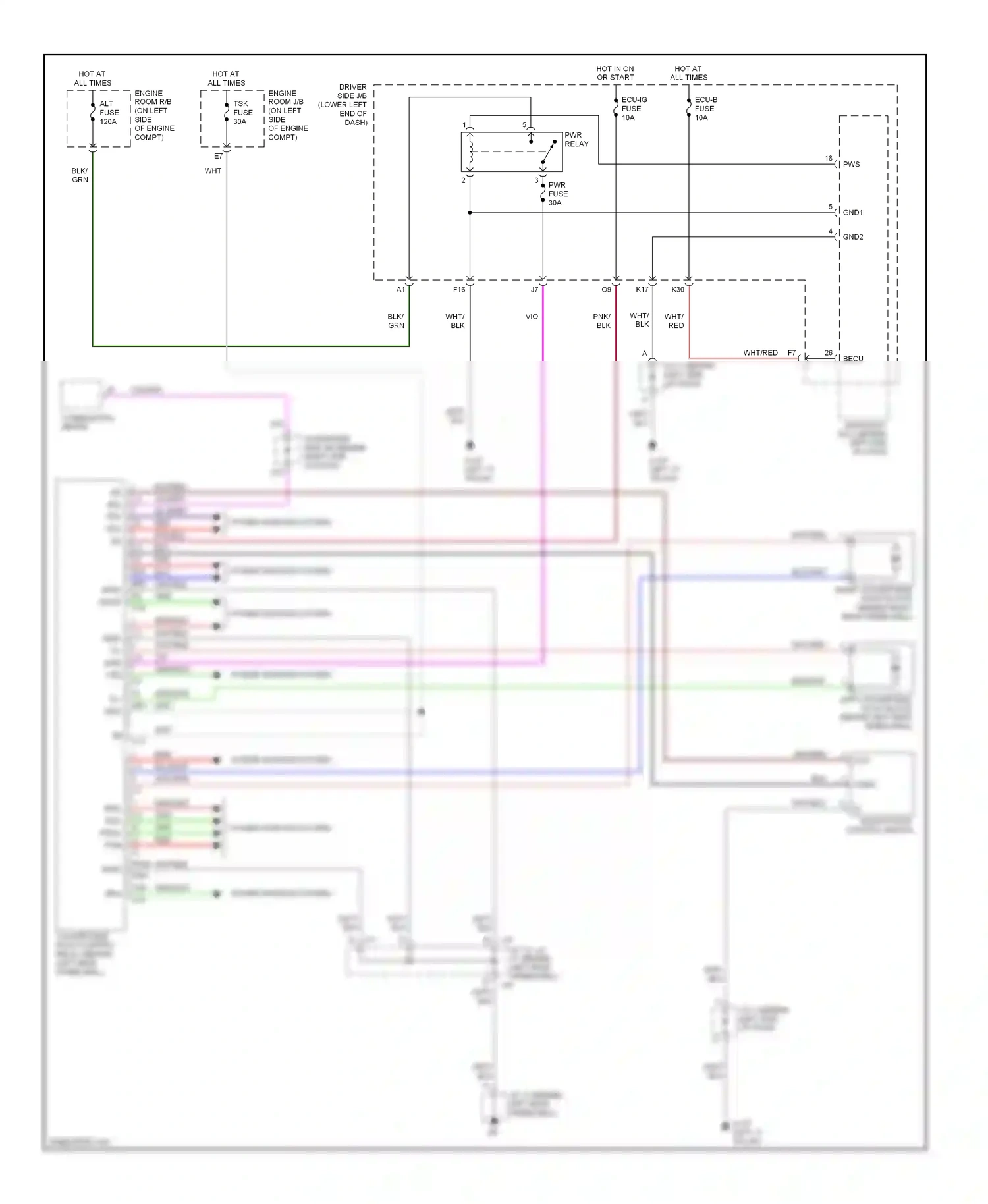Wiring diagram tsk fuse for Toyota Camry XV40 (2006-2009) (1 of 2)