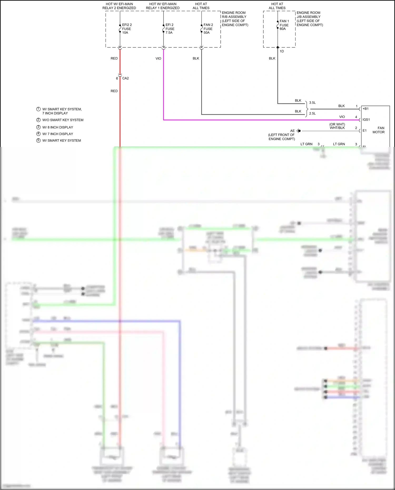 Toyota Camry XV50 facelift 2 (2017-2018) engine coolant temperature sensor wiring diagram  (5 of 8)