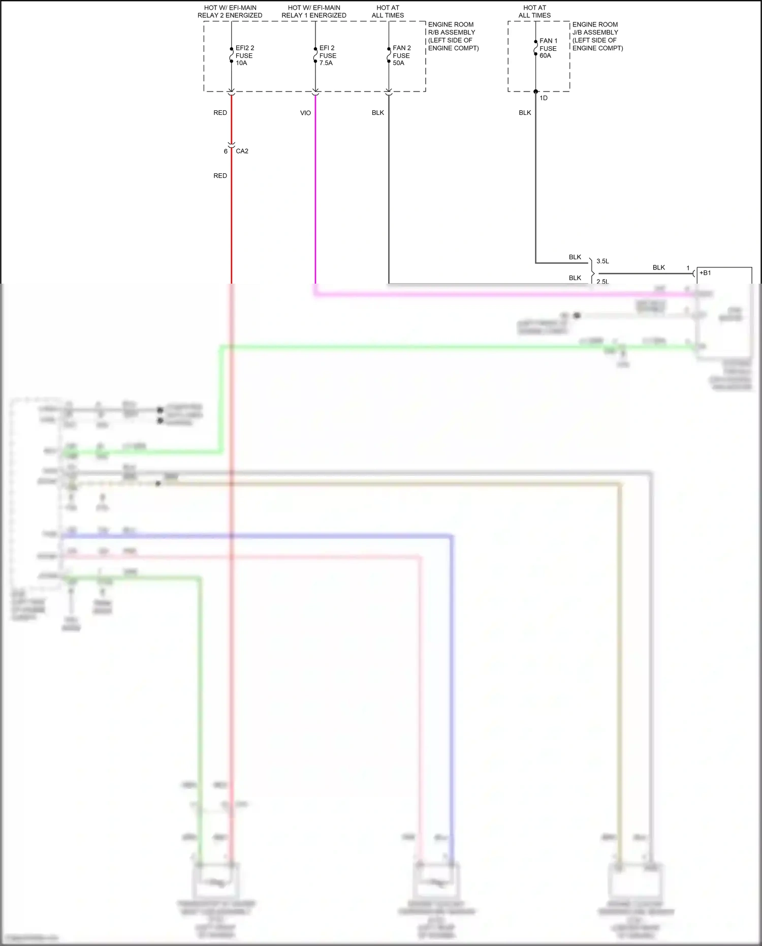 Toyota Camry XV50 facelift 2 (2017-2018) engine coolant temperature sensor wiring diagram  (3 of 8)