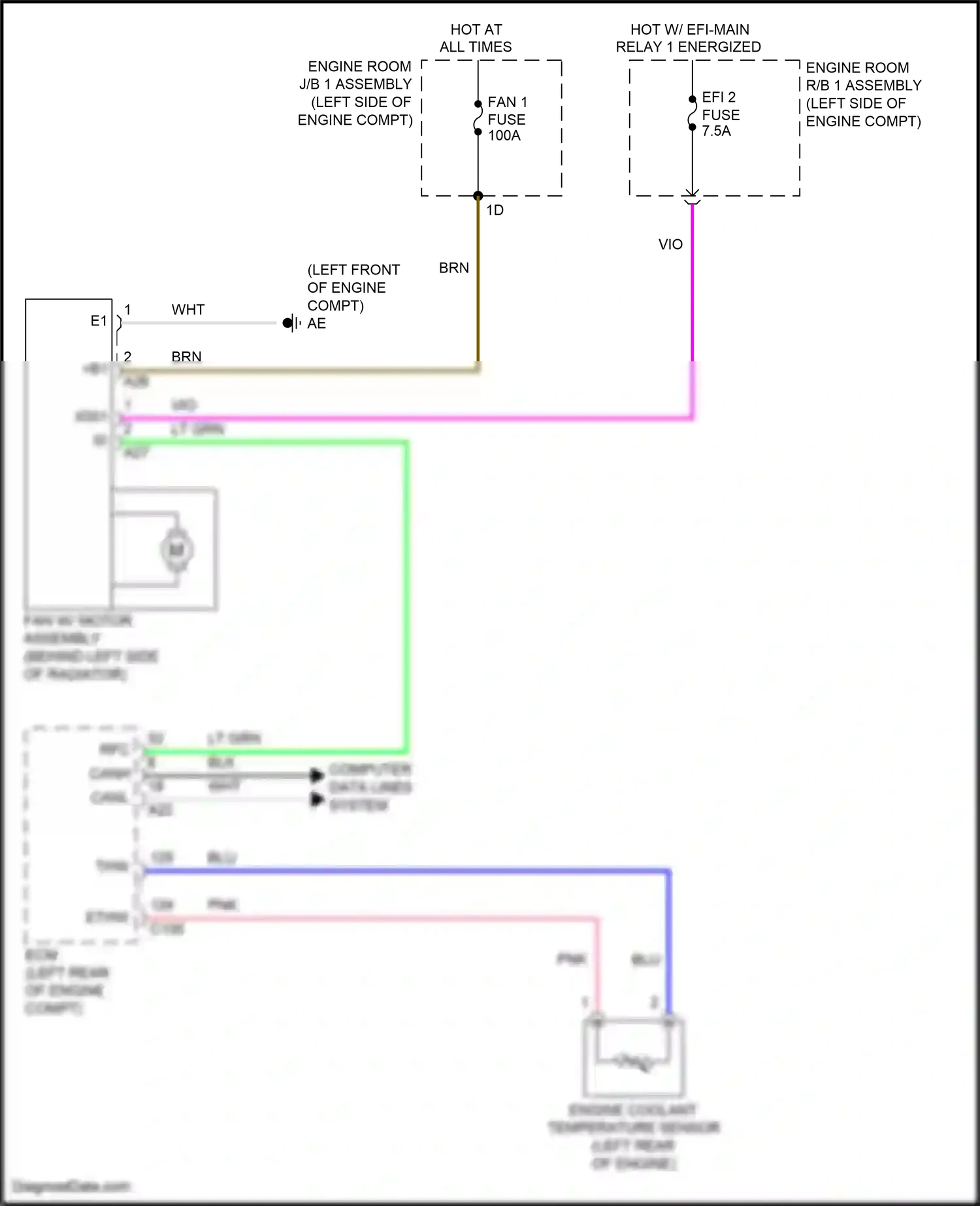 Toyota Camry XV50 facelift 2 (2017-2018) engine coolant temperature sensor wiring diagram  (4 of 8)