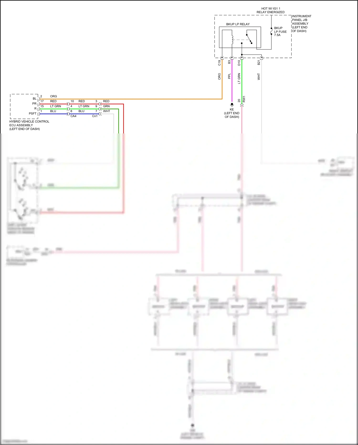 Toyota Camry XV50 facelift 2 (2017-2018) shift lever position sensor wiring diagram  (1 of 3)
